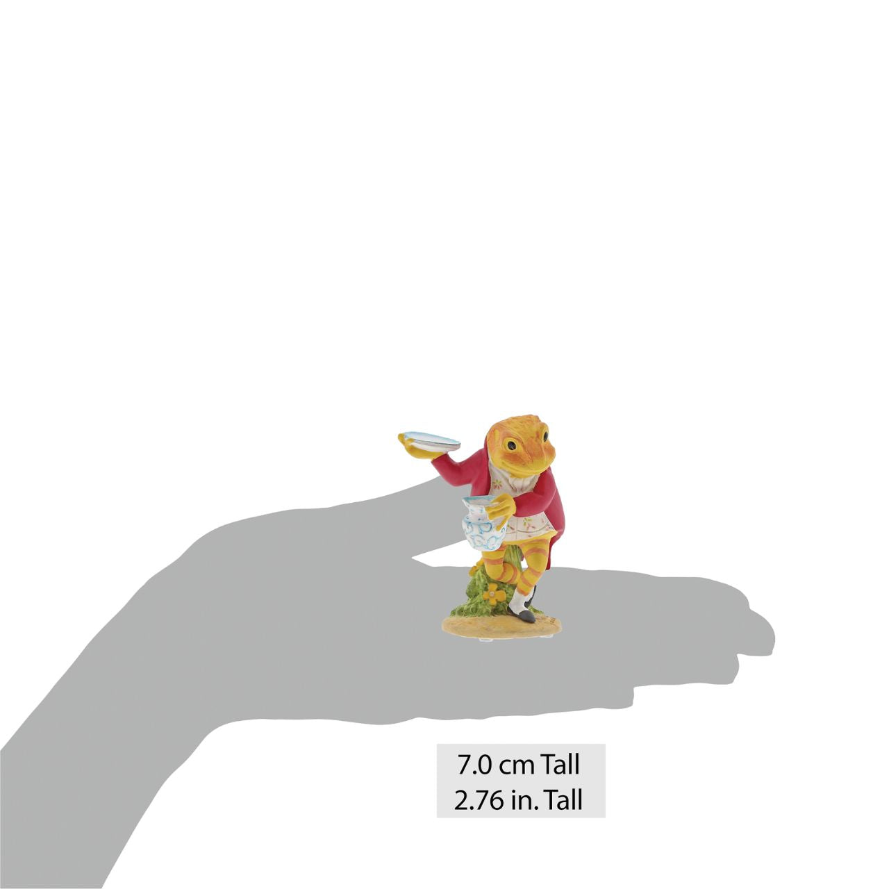 This charming 'Mr. Jeremy Fisher in the Larder' figurine is sure to make the perfect collectable gift for all generations to enjoy. The artwork for this product has been taken from the original illustrations from the Beatrix Potter stories, and has comes presented in a branded kraft box.