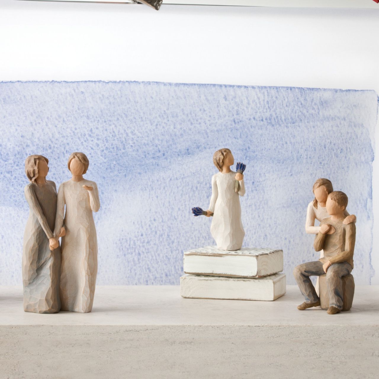 Willow Tree is an intimate line of figurative sculptures representing sentiments of love, closeness, healing, courage, hope...all the emotions we encounter in life. "...You never laugh harder than when you're laughing with your sisters... or very close dear friends.