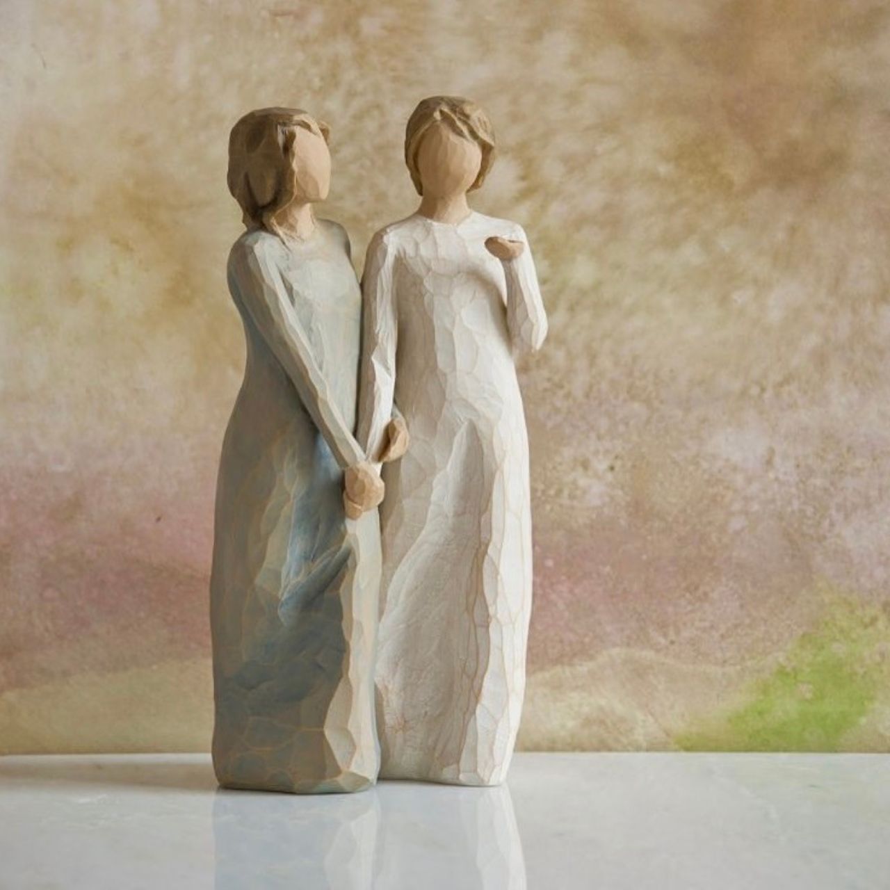 Willow Tree is an intimate line of figurative sculptures representing sentiments of love, closeness, healing, courage, hope...all the emotions we encounter in life. "...You never laugh harder than when you're laughing with your sisters... or very close dear friends.