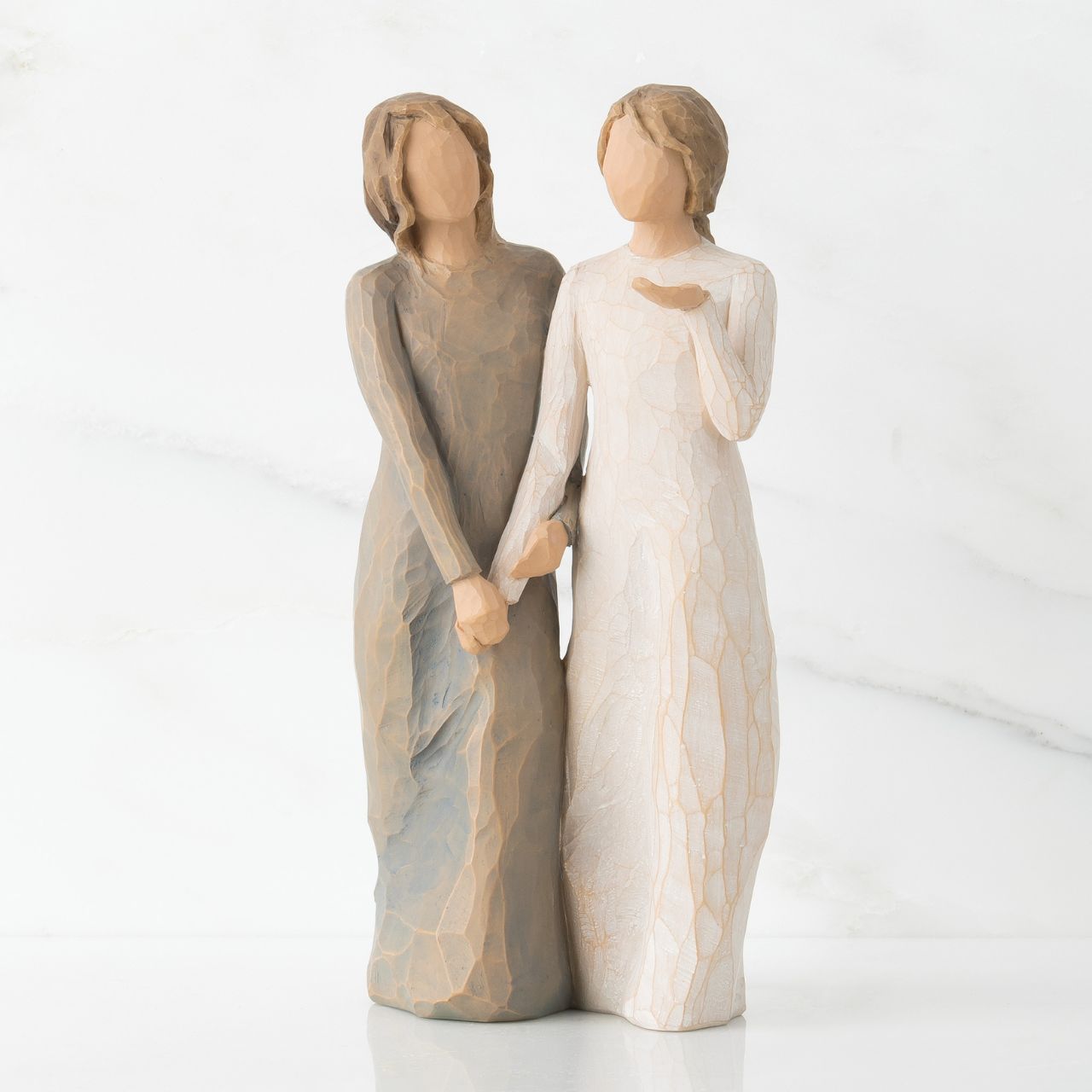 Willow Tree is an intimate line of figurative sculptures representing sentiments of love, closeness, healing, courage, hope...all the emotions we encounter in life. "...You never laugh harder than when you're laughing with your sisters... or very close dear friends.