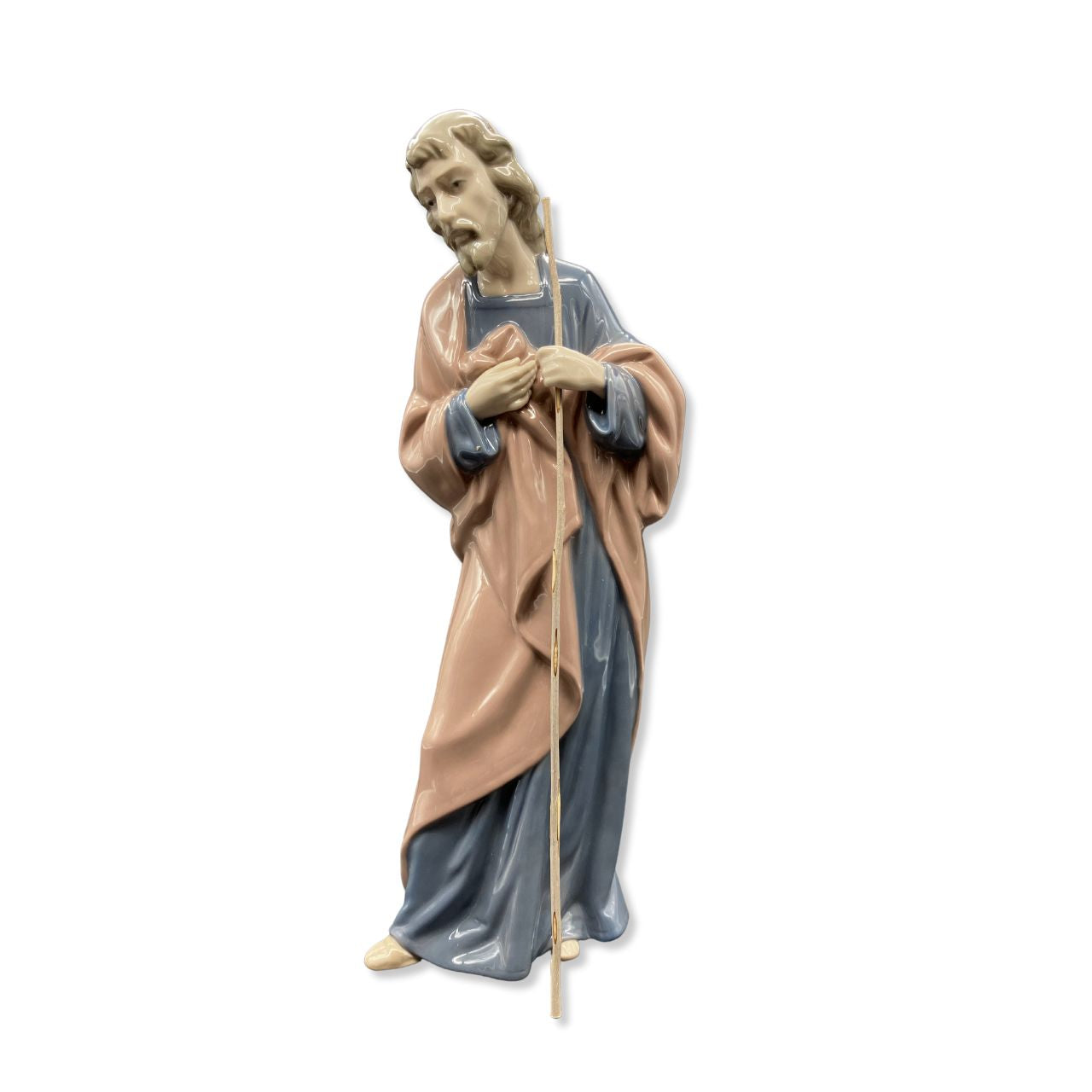 Nao by Lladro Saint Joseph Nao porcelain figurine “Saint Joseph” from the Christmas Collection. Sculpted by Salvador Furió, this figurine is part of the nativity set. Nao Porcelain Figurines are produced in Valencia Spain and the Company is part of the Lladro family. Each piece is lovingly handmade and hand painted by the Valencia Artisans.