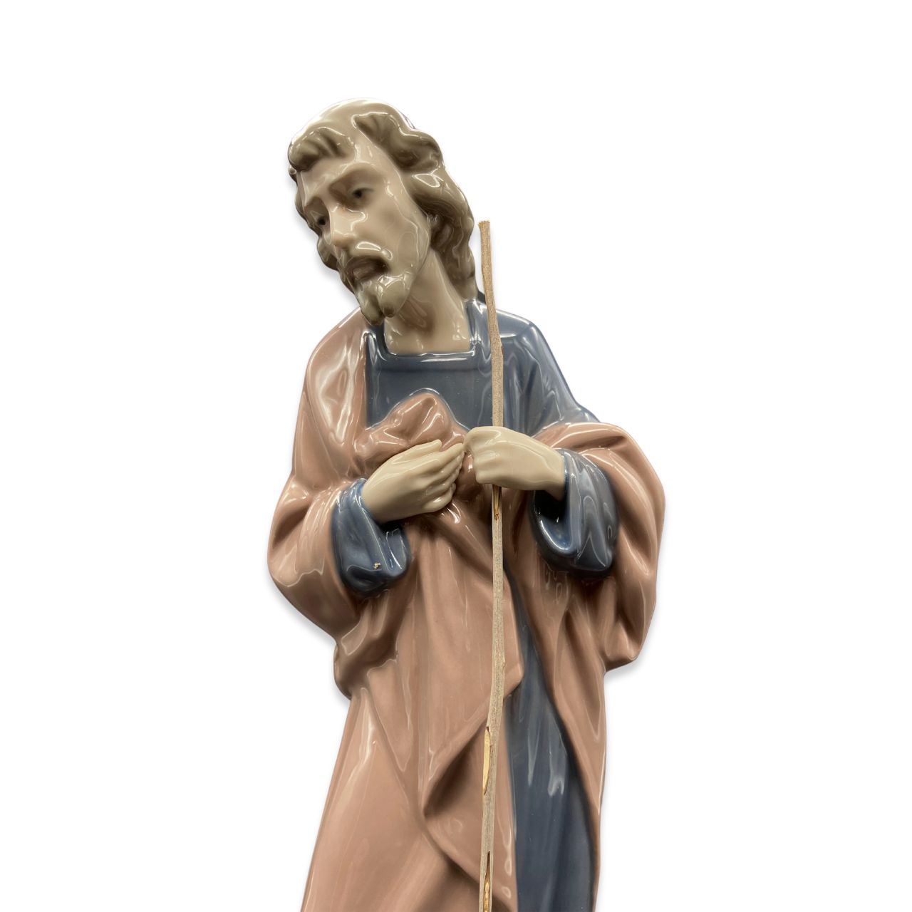 Nao by Lladro Saint Joseph Nao porcelain figurine “Saint Joseph” from the Christmas Collection. Sculpted by Salvador Furió, this figurine is part of the nativity set. Nao Porcelain Figurines are produced in Valencia Spain and the Company is part of the Lladro family. Each piece is lovingly handmade and hand painted by the Valencia Artisans.