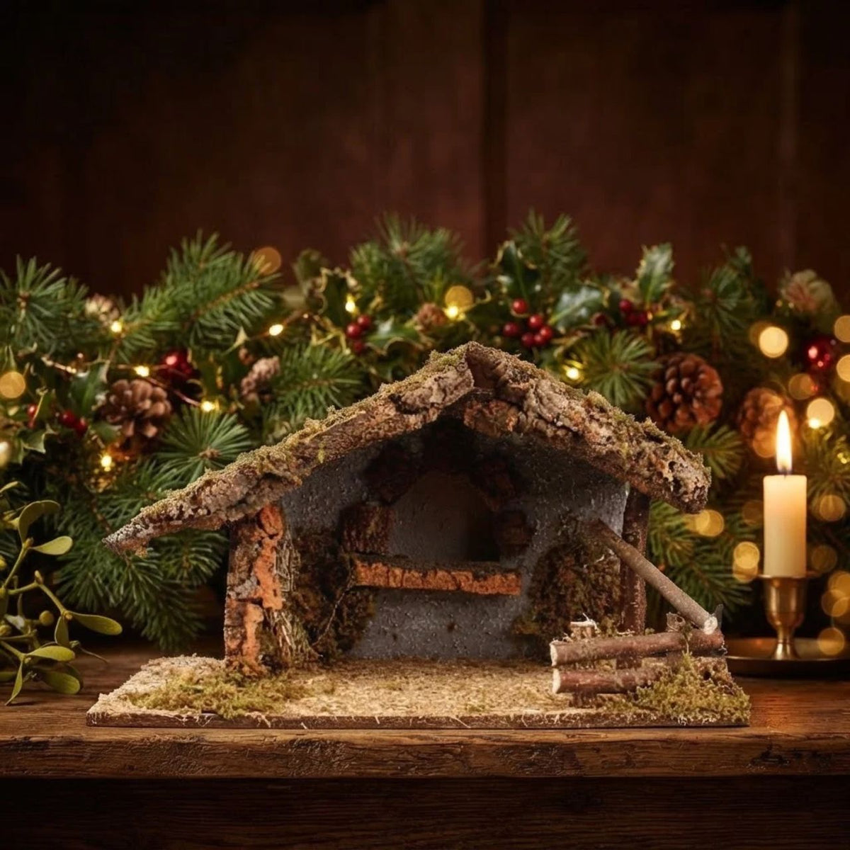 This stylish Nativity Shed adds a beautiful, festive accent to your holiday decorations with its glowing LED Christmas lights. Crafted from durable materials, the Nativity Shed is ideal for decorating your home for years to come.