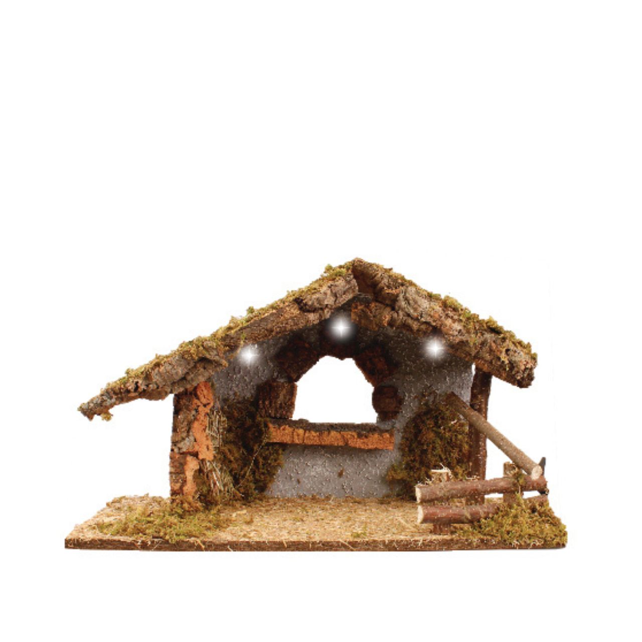 CBC Nativity Shed with LED Lights This stylish Nativity Shed adds a beautiful, festive accent to your holiday decorations with its glowing LED Christmas lights. Crafted from durable materials, the Nativity Shed is ideal for decorating your home for years to come.