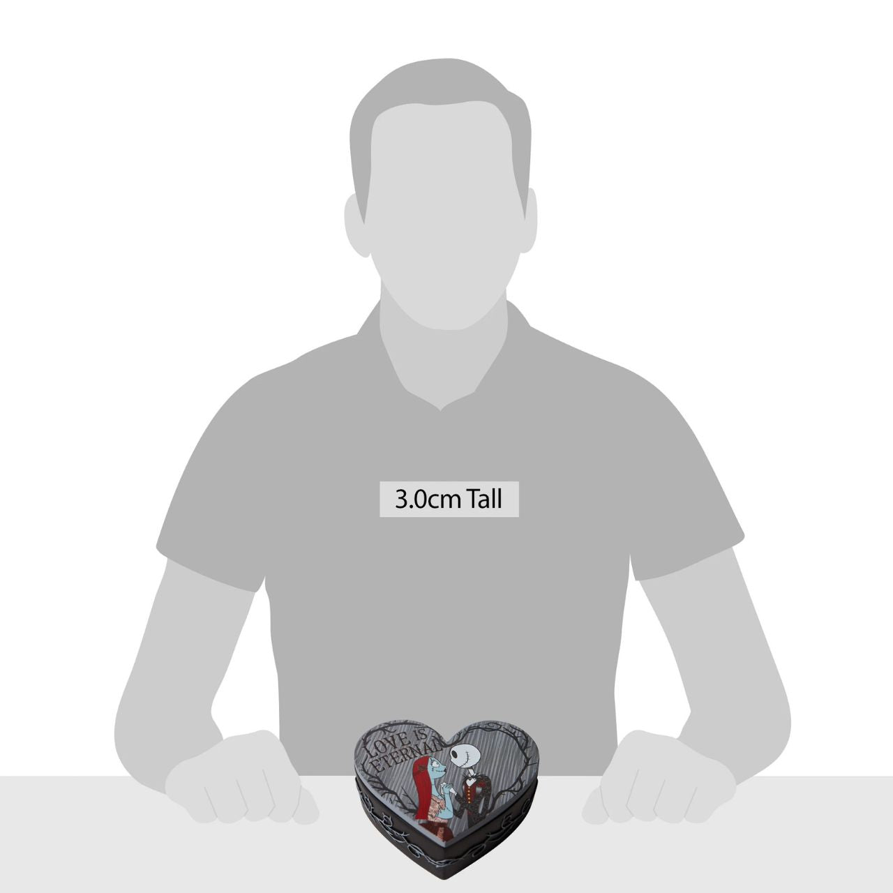 Jack and Sally Trinket Box Nightmare Before Christmas Jack and Sally are an unlikely coupling of precious proportions. The Skellington King and ragdoll lock eyes in a romantic embrace upon this lidded felt lined ring box.