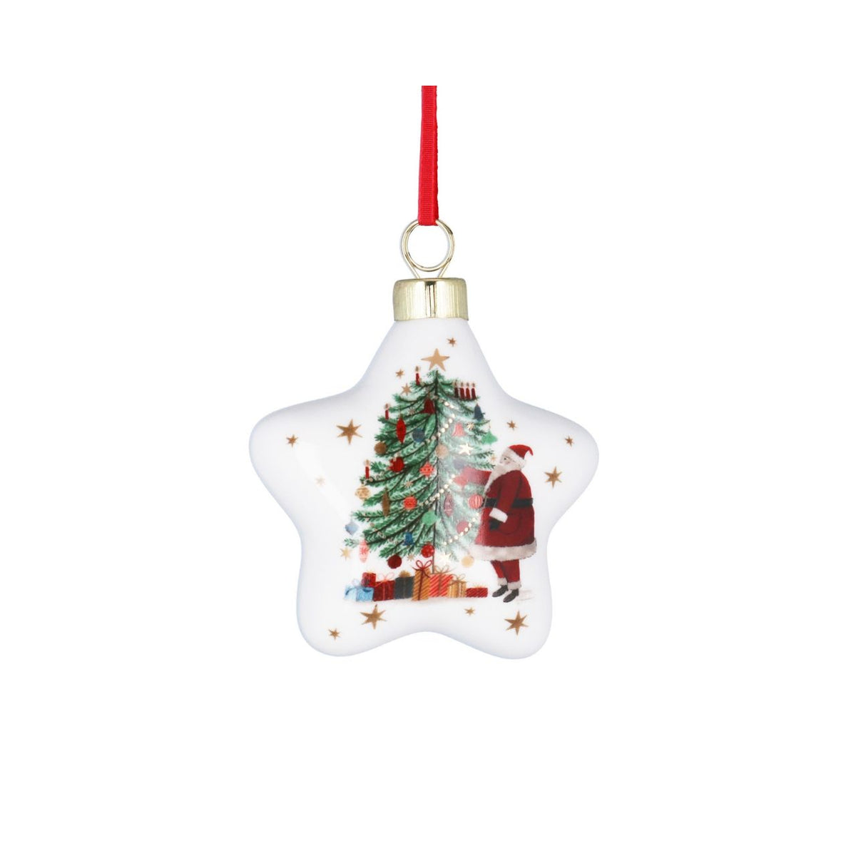 Celebrate the festive season with the Gisela Graham Nostalgia Santa & Tree Ceramic Christmas Bauble. Crafted with elegant detail, this ceramic bauble features charming vintage-inspired designs of Santa and a classic tree star, adding a refined touch to your Christmas décor.