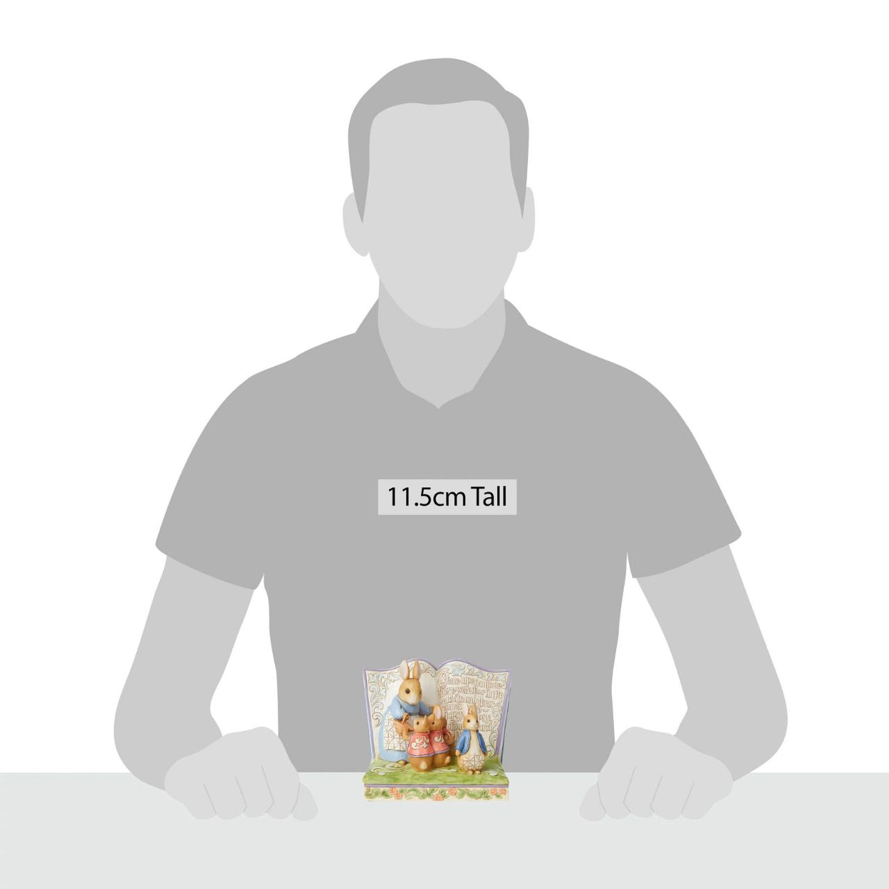 Beatrix Potter "Once Upon a Time There Were Four Little Rabbits" Storybook Award winning folk artist Jim Shore brings his unique style to Beatrix Potter's beloved story, The Tale of Peter Rabbit, through charming hand-crafted gifts that will delight her readers of all ages. This Jim Shore Beatrix Potter Peter Rabbit Storybook figurine features Mrs. Rabbit, Flopsy, Mopsy, Cotton-tail and Peter Rabbit.