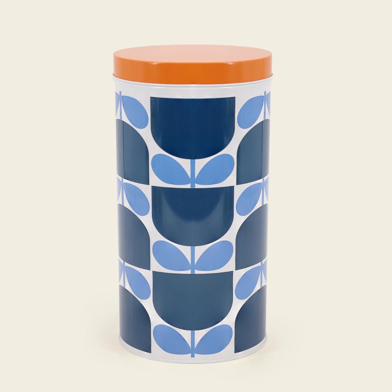 Orla Kiely Nesting Canister Tins - Set of 3 Block Flower  From one the world's top fashion designers Orla Kiely, comes these set of three metal storage canisters in her Block Flower design. A great addition to any kitchen counter top with their bright and so recognisable colour pallet.