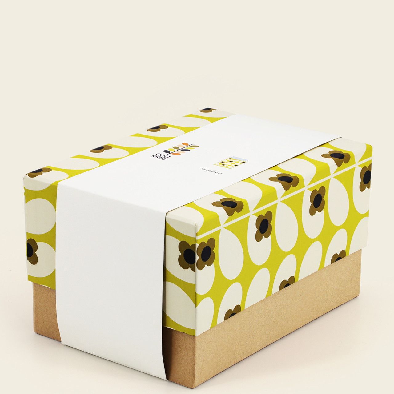 Orla Kiely Wild Rose Stem Dandelion Utensil Pot Bring a burst of colour to your home with this utensil pot from Orla Kiely. Designed in the UK by Orla Kiely. This utensil pot is used to store kitchen utensils such as wooden spoons, spatulas and tongs, 1.75 Litre capacity.