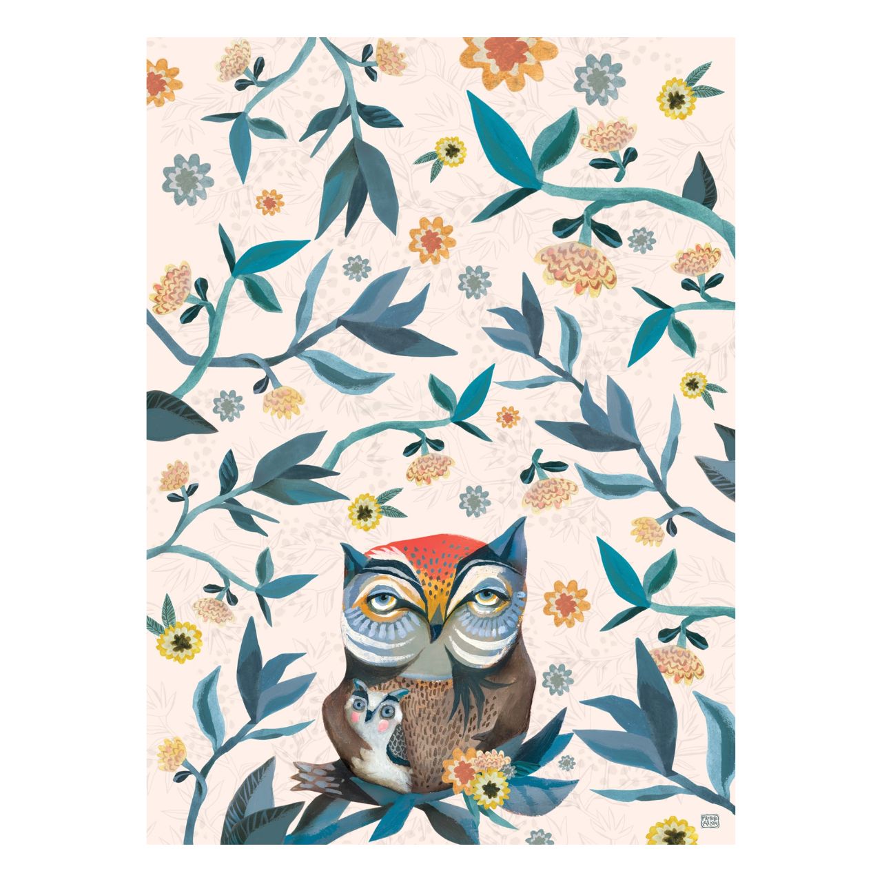 Michelle Allen Owl and Owlet Tea Towel Our Owl and Owlet Tea Towel 100% cotton tea towel add the perfect pop of colour and personality to any kitchen.
