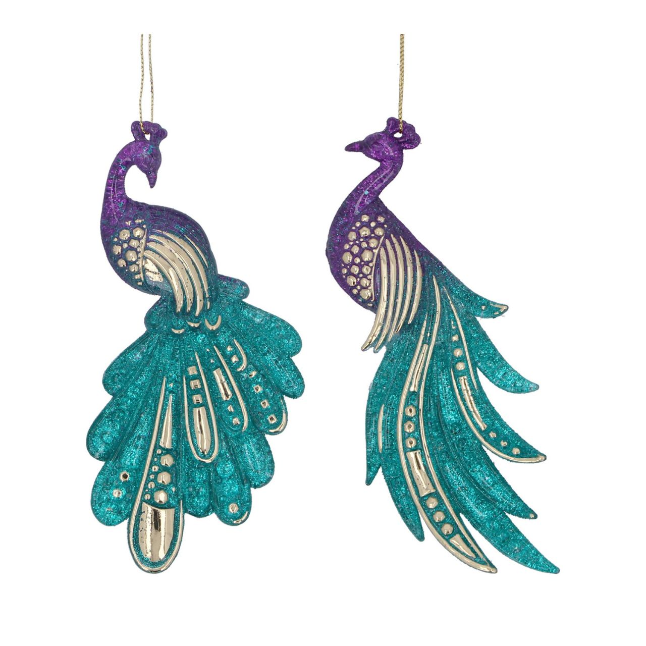 Gisela Graham Peacock Teal & Purple Christmas Hanging Ornament This Gisela Graham Peacock Teal & Purple Christmas Hanging Ornament is a beautiful addition to any Christmas tree. This eye-catching decoration features a teal and purple peacock design. Perfect for adding a touch of festive elegance to your holiday décor.