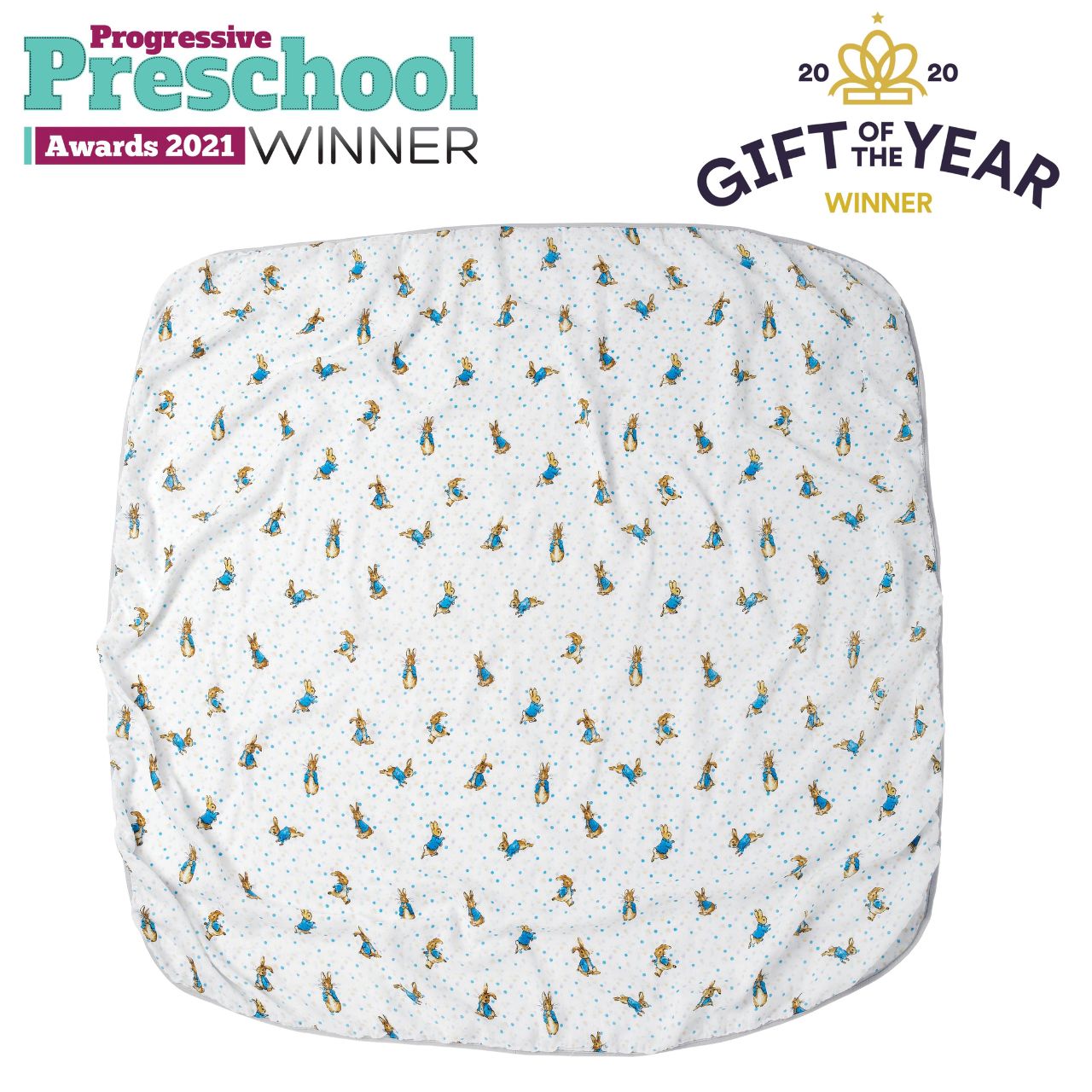 Beatrix Potter Peter Rabbit Baby Blanket This is the dreamiest Peter Rabbit blanket you ever did see. Made from layers of luxurious 100% cotton, 105g/m2, giving your little one that extra layer of comfort and warmth in their crib. Presented on a branded gift box.