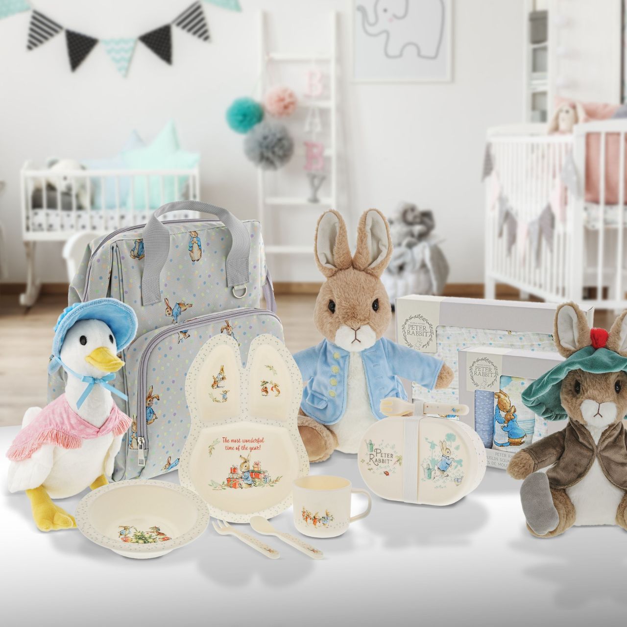 Beatrix Potter Peter Rabbit Baby Blanket This is the dreamiest Peter Rabbit blanket you ever did see. Made from layers of luxurious 100% cotton, 105g/m2, giving your little one that extra layer of comfort and warmth in their crib. Presented on a branded gift box.