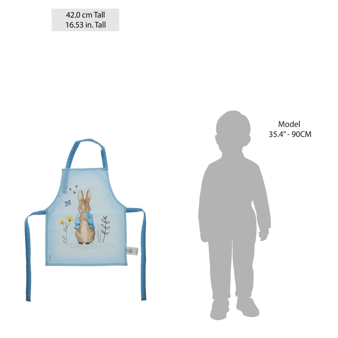 Introducing the delightful Peter Rabbit apron, designed to make every cooking or crafting adventure a memorable one. Crafted with a super soft, wipeable fabric, it ensures easy clean-up, while the hook & loop tape fastening on the neck tie offers extra safety and comfort for your little one.