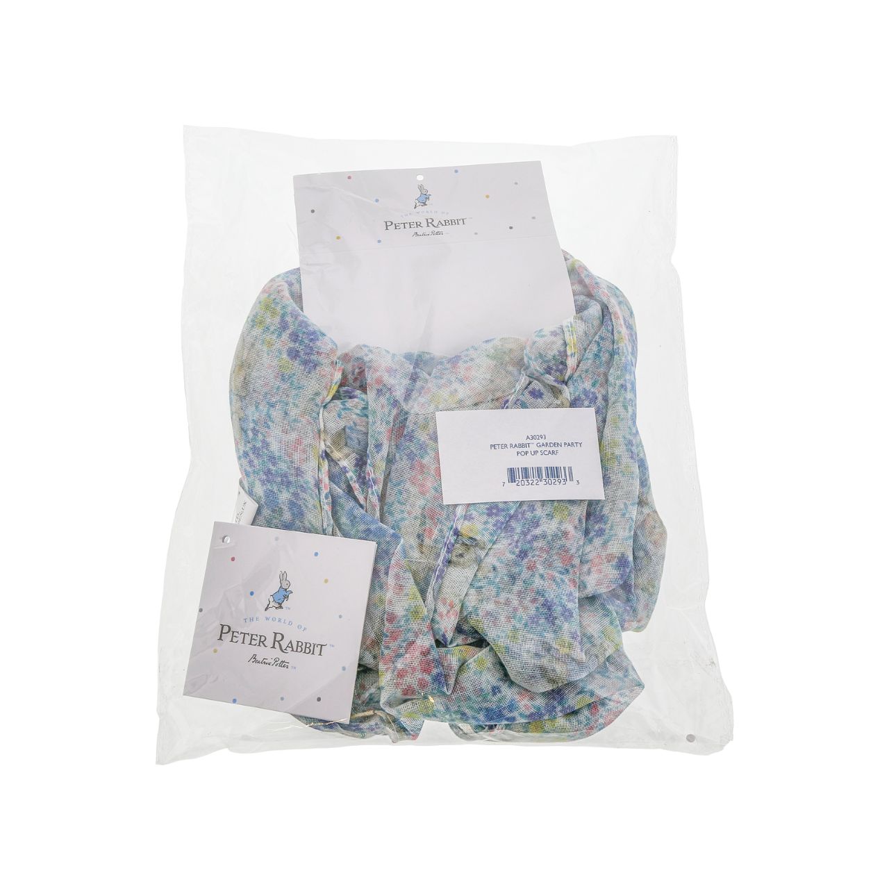 This beautifully made Peter Rabbit Garden Party Pop Up Scarf would be a wonderful addition to any outfit. Why not team up with our other Garden Party Pop Up accessories to create a co ordinating outfit or gift.