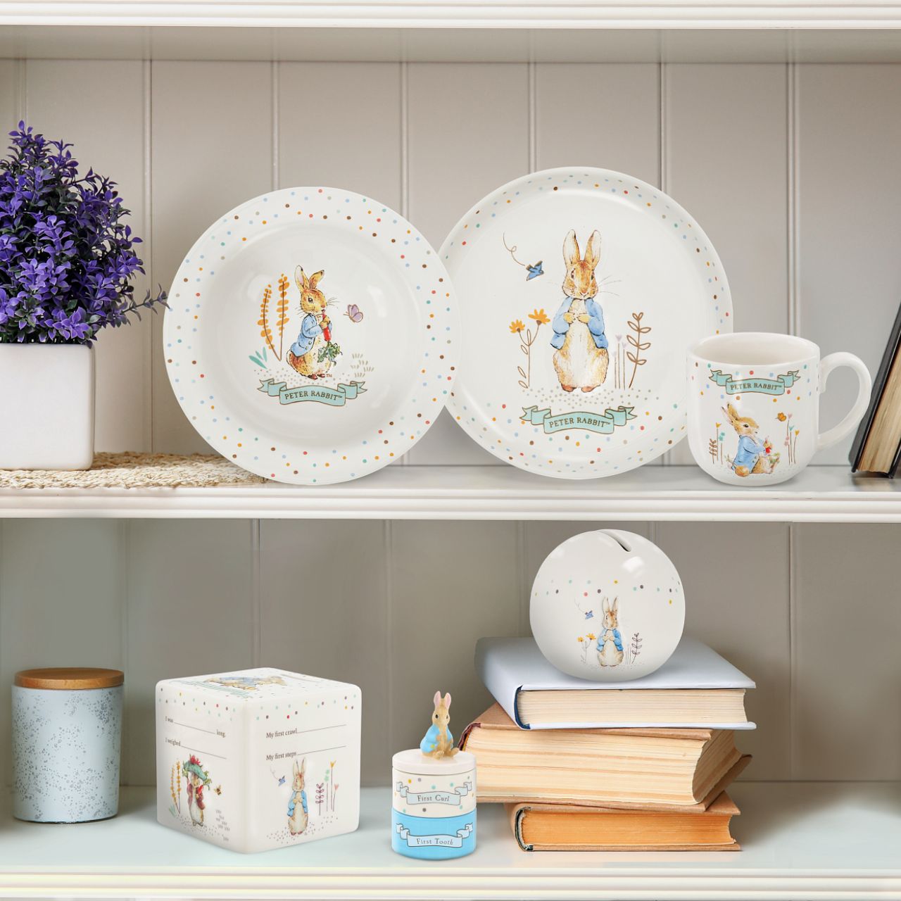 Delight your customers with our exquisite Peter Rabbit Money Bank, a must-have addition for any retail collection featuring beloved literary classics. Crafted from high-quality materials, this charming piece showcases beautifully embossed character artwork, bringing Beatrix Potter's iconic illustrations to life with intricate detail and vibrant colour.