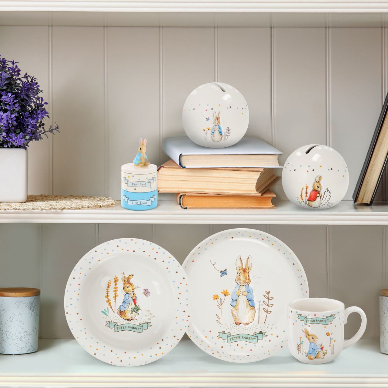 Delight your customers with our exquisite Peter Rabbit Money Bank, a must-have addition for any retail collection featuring beloved literary classics. Crafted from high-quality materials, this charming piece showcases beautifully embossed character artwork, bringing Beatrix Potter's iconic illustrations to life with intricate detail and vibrant colour.