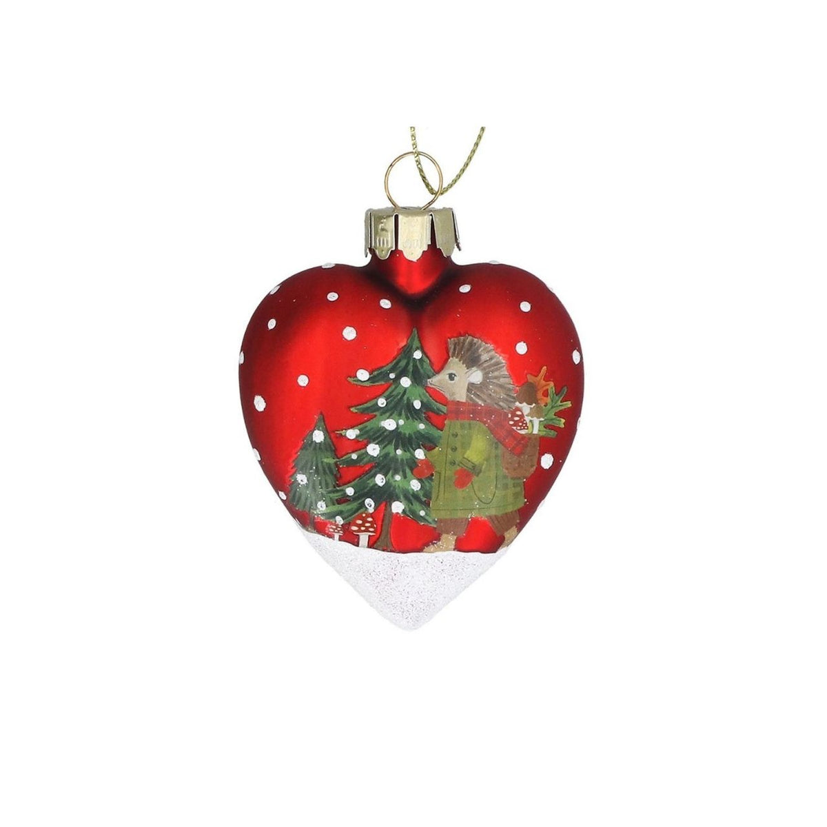 Charming heart-shaped glass ornament from Gisela Graham's festive collection. Features a cheerful plaid animal design perfect for adding personality to your Christmas tree. Handcrafted glass construction ensures durability and a beautiful sparkle when light catches it.