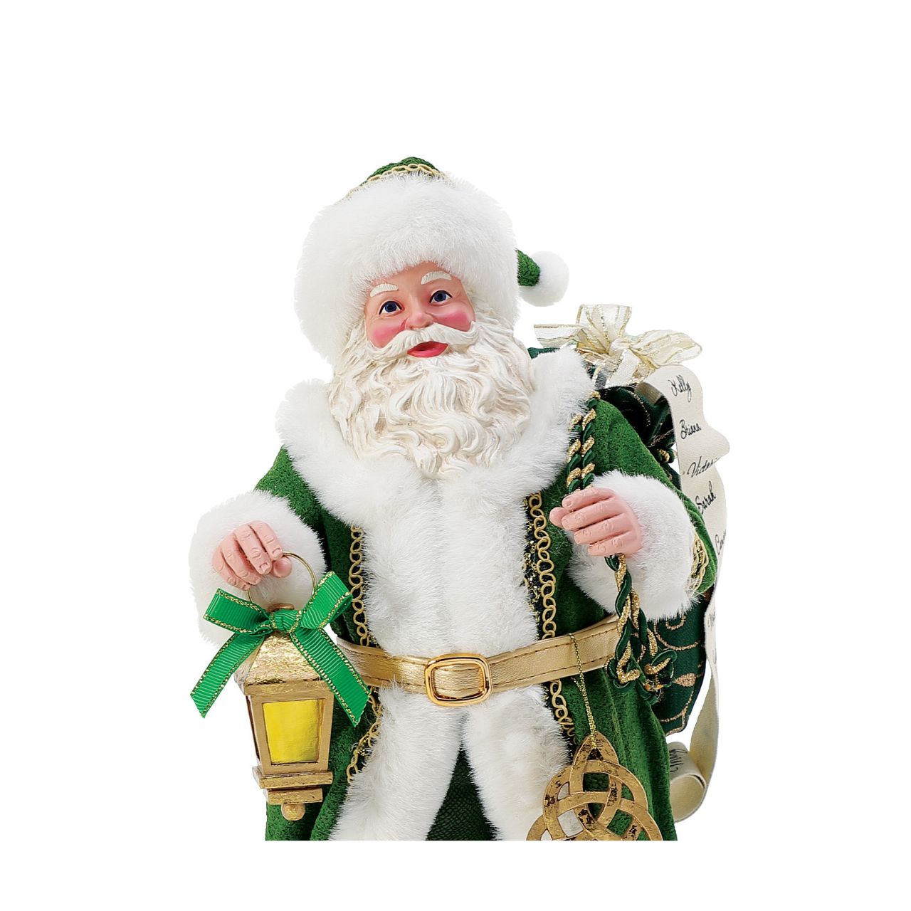 Celtic Knot Christmas Traditions Lantern in hand and with a suit of green and gold Santa makes his way Christmas Eve on the Emerald Isle.