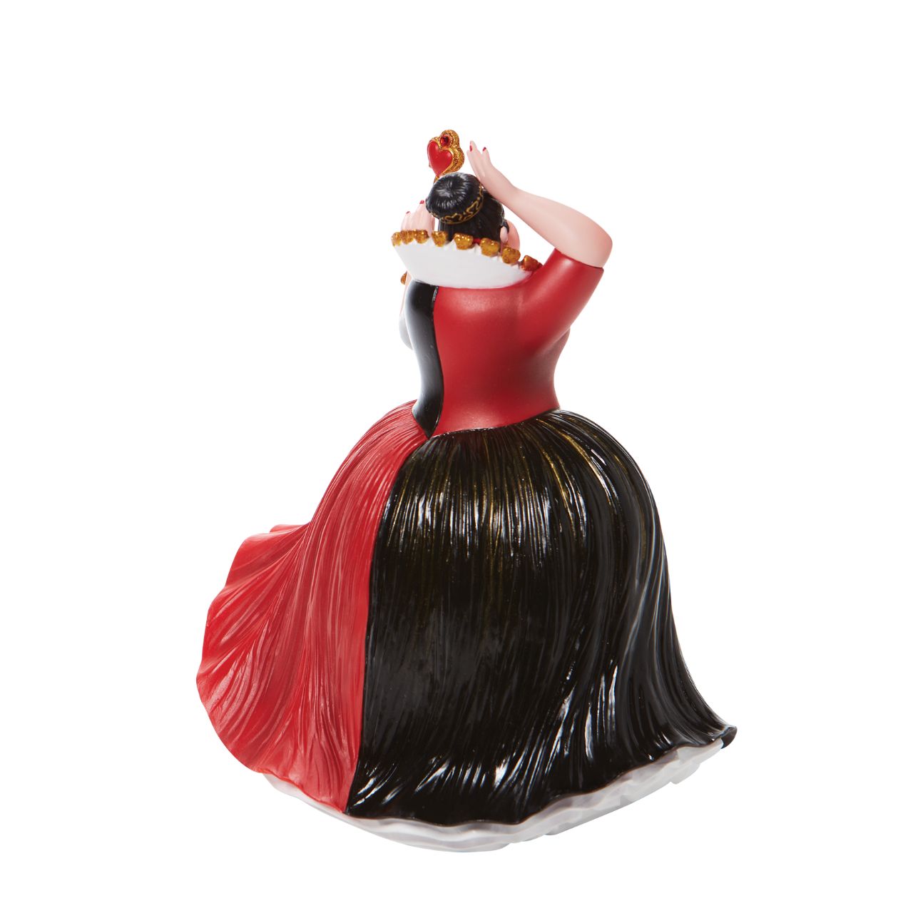 In honour of the 70th anniversary of the Disney classic, Alice in Wonderland, the Queen of Hearts dons her most ostentatious gown and crown. With glittering gold details and bright red lipstick, she's ready to deal out beheadings in style.