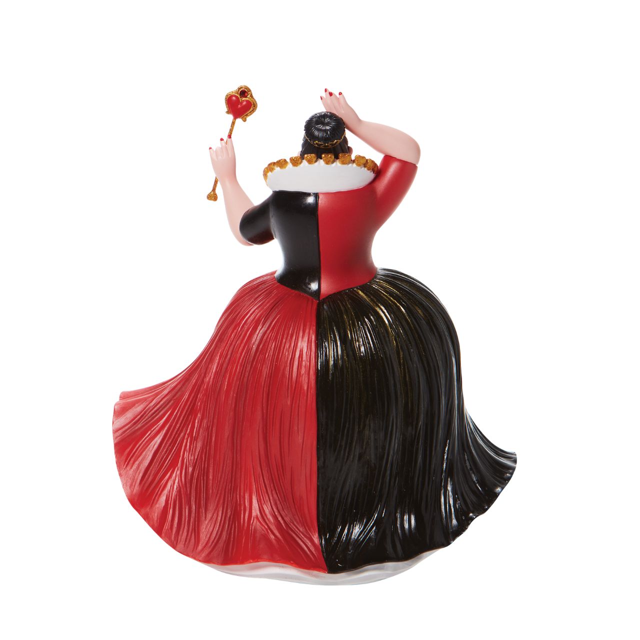 In honour of the 70th anniversary of the Disney classic, Alice in Wonderland, the Queen of Hearts dons her most ostentatious gown and crown. With glittering gold details and bright red lipstick, she's ready to deal out beheadings in style.