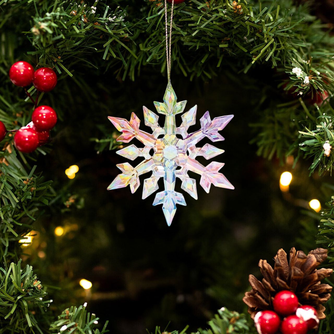 These Rainbow Snowflake Hanging Ornaments are the perfect gift for yourself or a friend. Not only they sparkle and shine on a Christmas Tree, they looks wonderful as an addition to a gift bag or in any home.