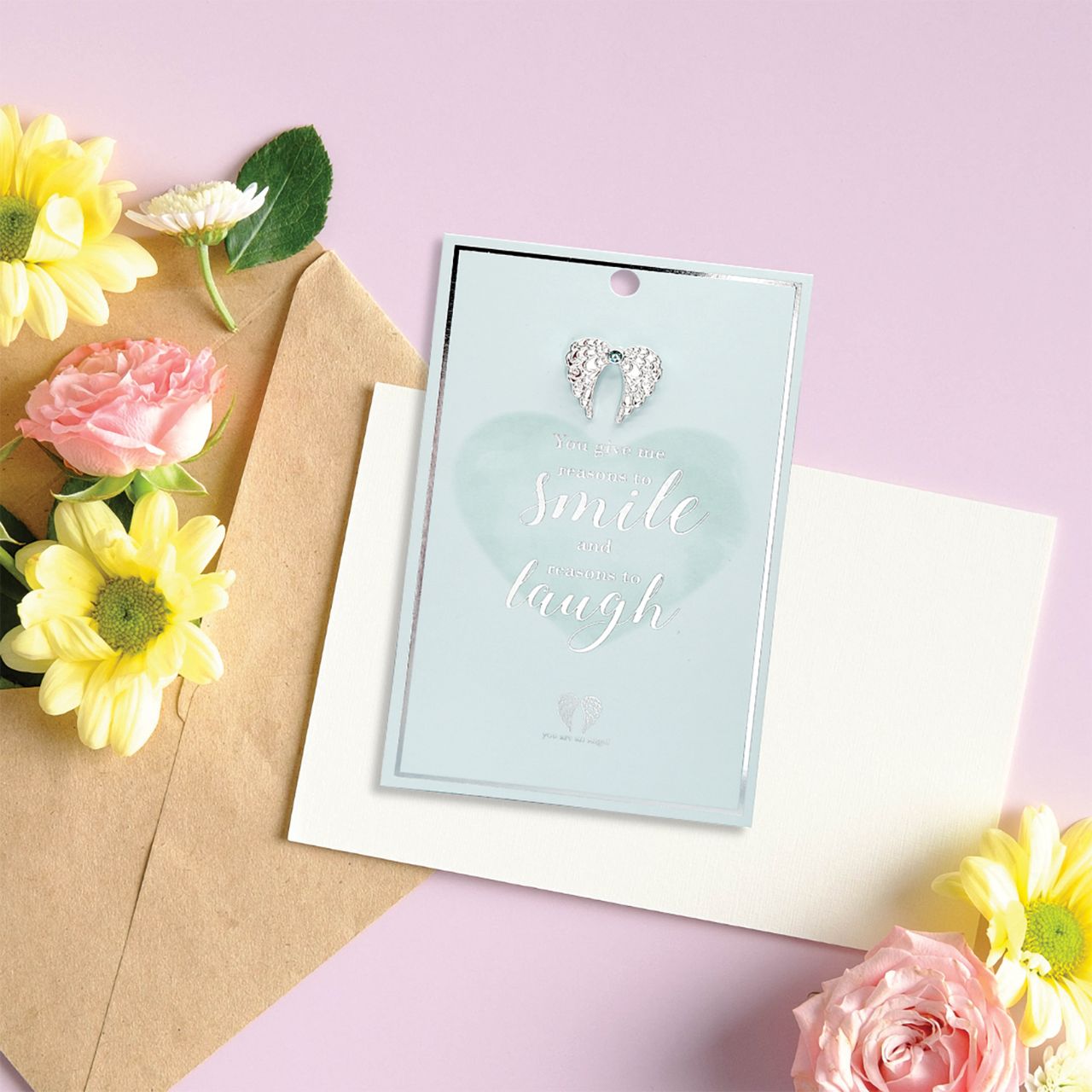 Reasons To Smile Pin Card Give the gift of love and appreciation with You Are An Angel pins, each packaged on a stunning foiled gift card with a heartfelt message for the special people in your life.