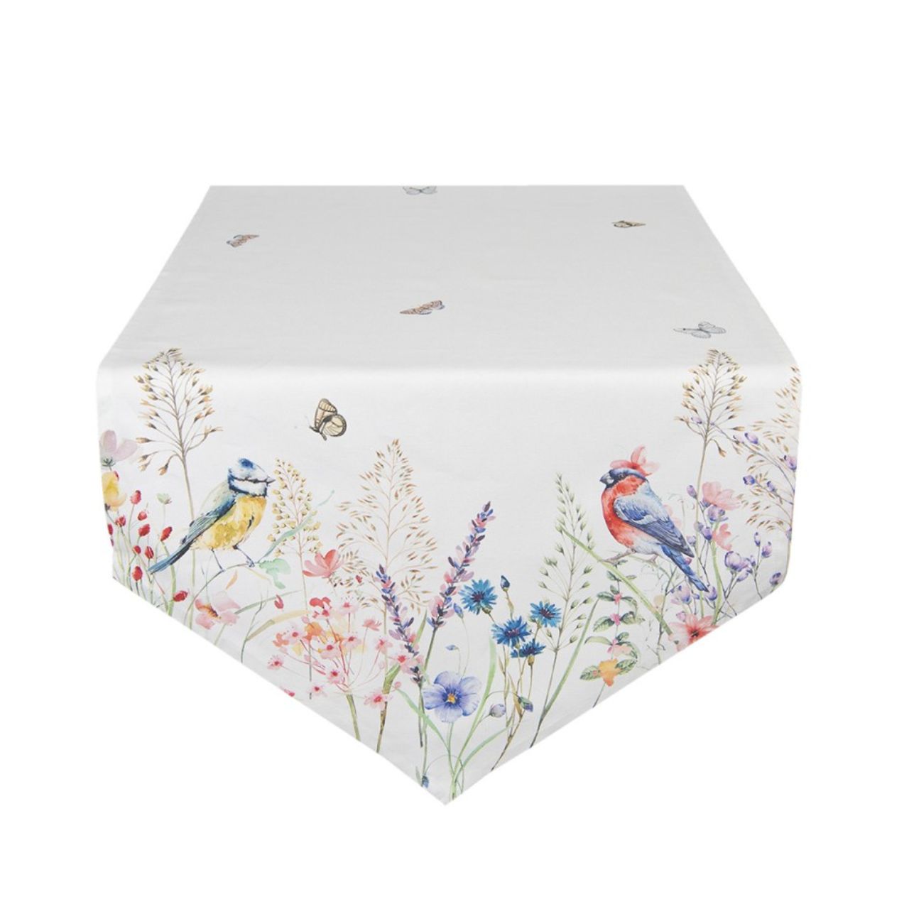 This table runner from the Clayre & Eef brand is a true addition to your dining table thanks to the unique motif. It creates a warm atmosphere while eating and is of course practical to use. The table runner is made of 100% cotton and feels wonderful to the touch.