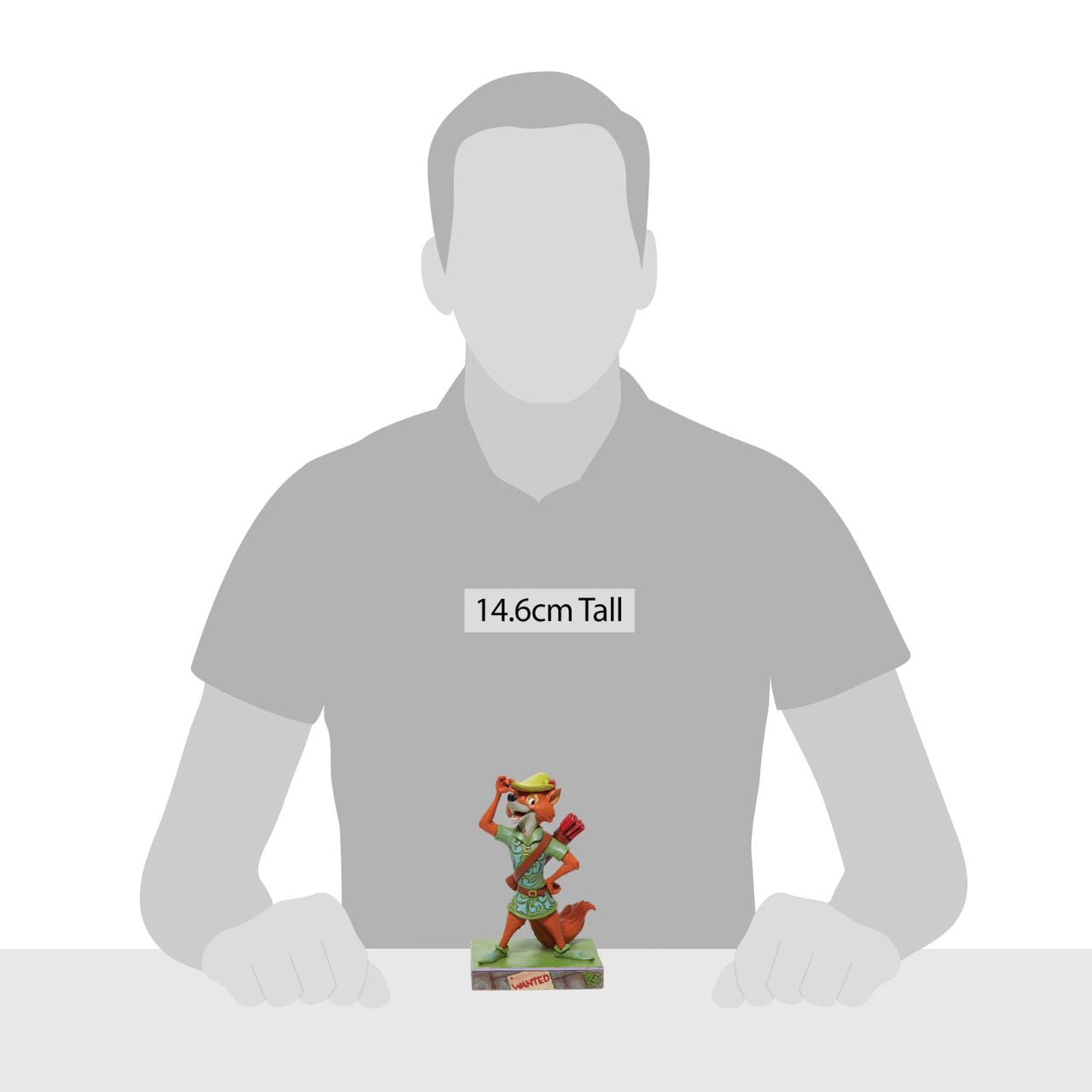 Robin Hood Personality Pose Made from cast stone. Packed in a branded gift box. Unique variations should be expected as this product is hand painted. Not a toy or children's product. Intended for adults.