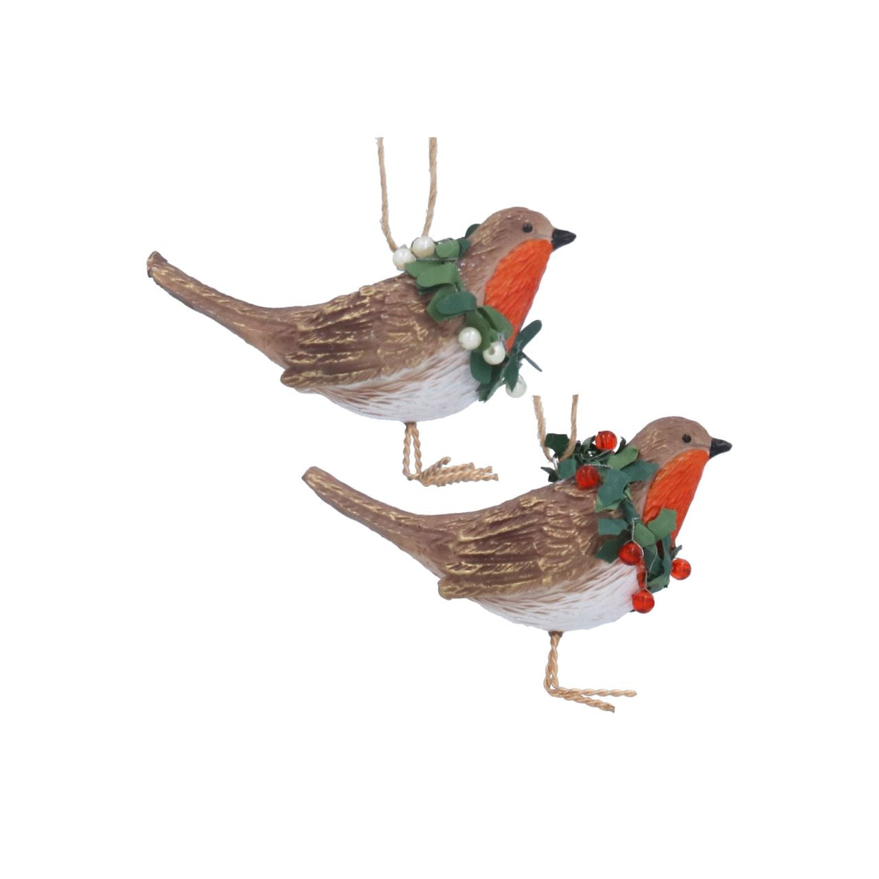 Add a refined festive touch with the Gisela Graham Robin w Red White Holly & Ivy Wreath Christmas Hanging Decoration. Expertly crafted, this elegant piece features a charming robin with holly wreath, capturing the spirit of the season with subtle sophistication.