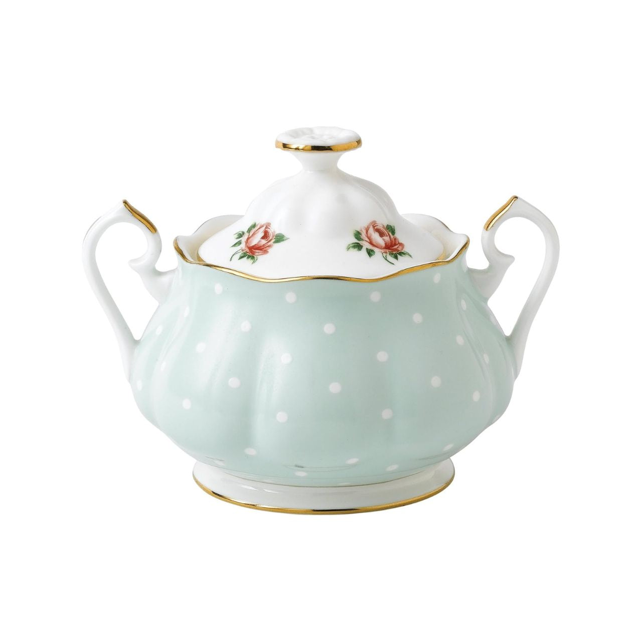 Vibrant and vivacious, Polka Rose is a beautiful new addition to the vintage patterns that have made Royal Albert famous the world over. Youthful and exuberant, this Formal Vintage covered sugar and creamer. Boxed, is wonderfully crafted in fine bone china, and combines classic form with intricate detailing, vibrant colours and a lustrous gold rim.