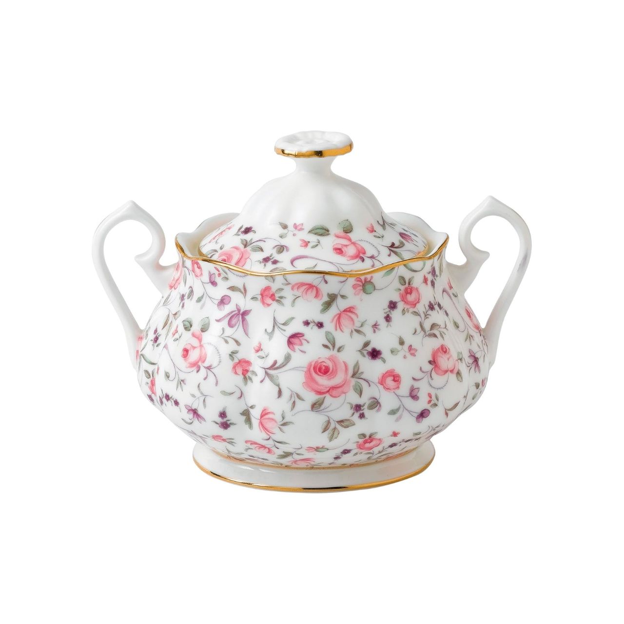 Vibrant and vivacious, Rose Confetti is a beautiful new addition to the vintage patterns that have made Royal Albert famous the world over. Youthful and exuberant, this beautiful Rose Confetti 2-Piece set, covered sugar bowl and creamer, all charmingly fashioned in fine bone china and combining classic form with intricate detailing, vibrant colours and a lustrous gold rim.