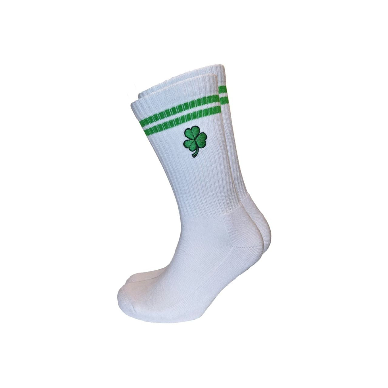 Shamrock sports socks in white and green for a fresh, sporty Irish look. Soft cotton blend keeps them comfortable and easy for daily wear. Great for match days, walks, and casual weekends.
