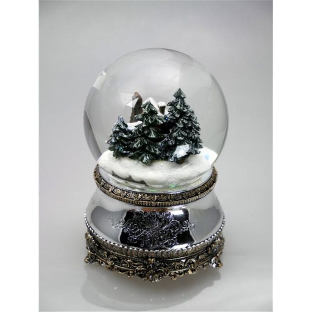 Snow globe plays the melody “Winter Wonderland” while the snow swirls automatically. Battery operated.