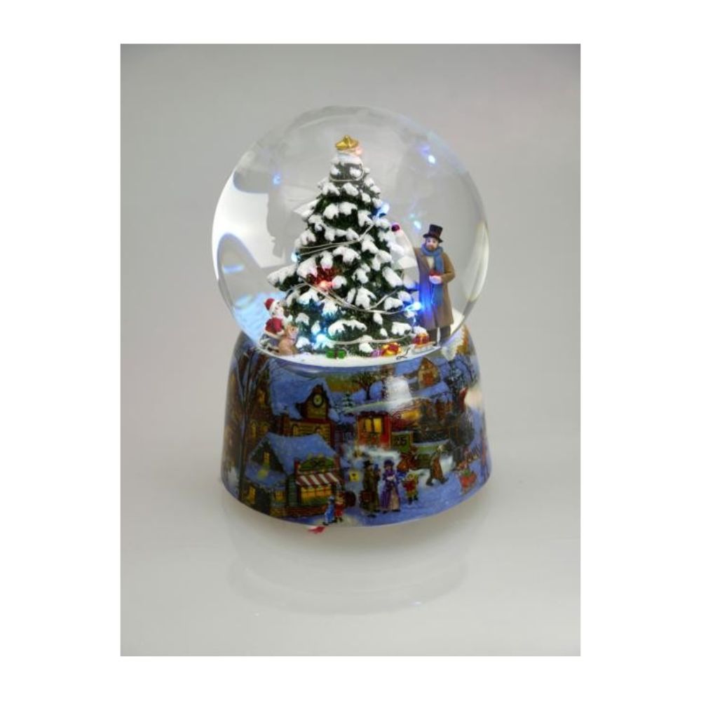 Snow Globe Illuminated Christmas Tree The Christmas tree inside this 100 mm globe lights up while the melody “O Christmas tree” plays.