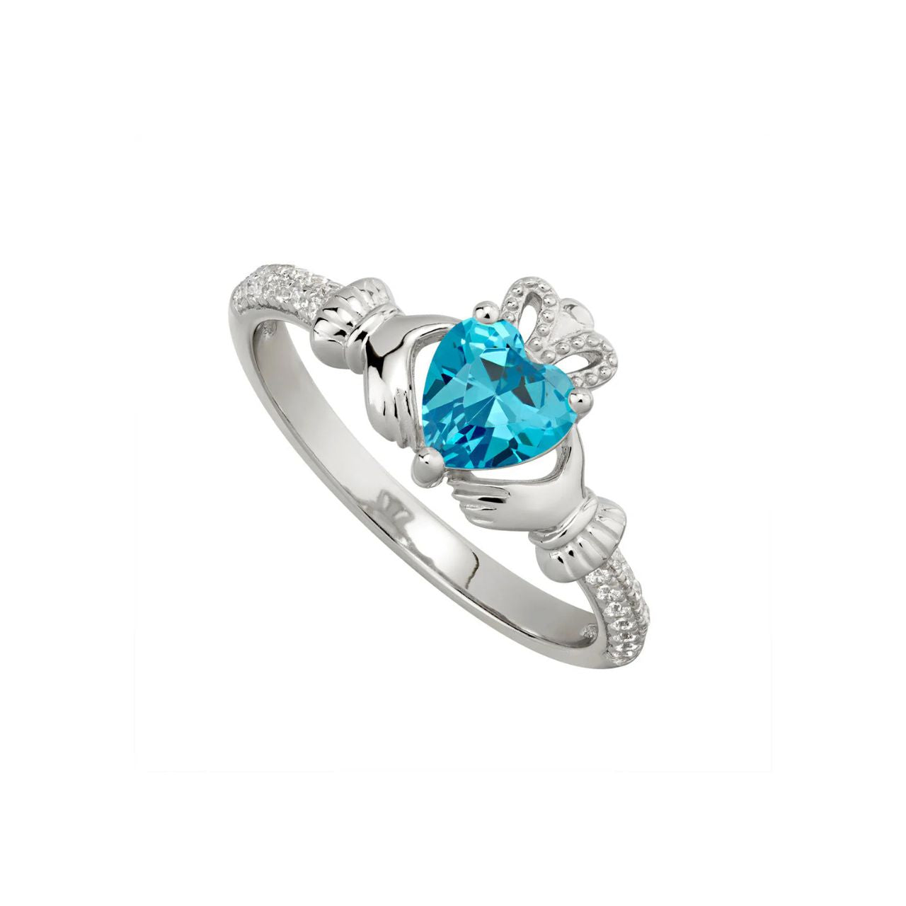 What better gift than a sterling silver Claddagh ring set with the recipient’s own birthstone? People born in March are linked with aquamarine, and known for being honest, imaginative, trustworthy and excellent communicators.