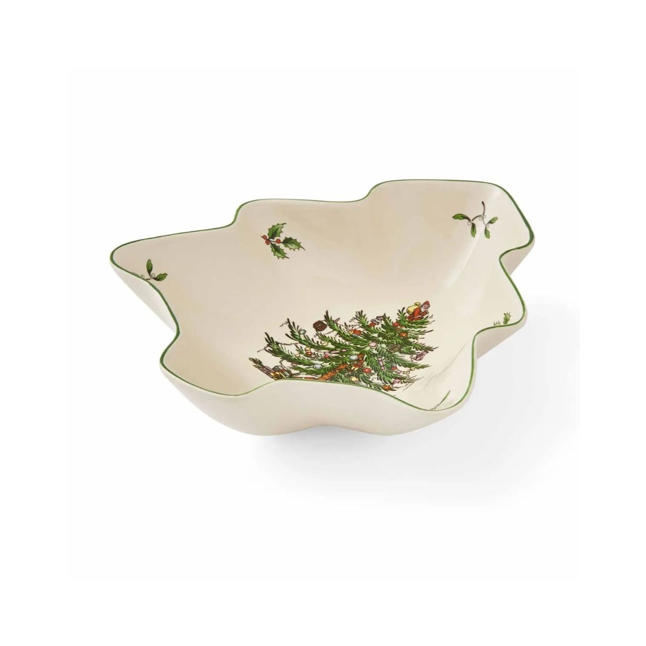 Tempting chocolates, Christmas cookies or traditional nuts, this Christmas Tree-shaped dish is the perfect receptacle for serving up all your festive favourites. The classic 1938 pattern by Spode features nostalgic reds, golds and greens and makes a beautiful addition to your Christmas collection.