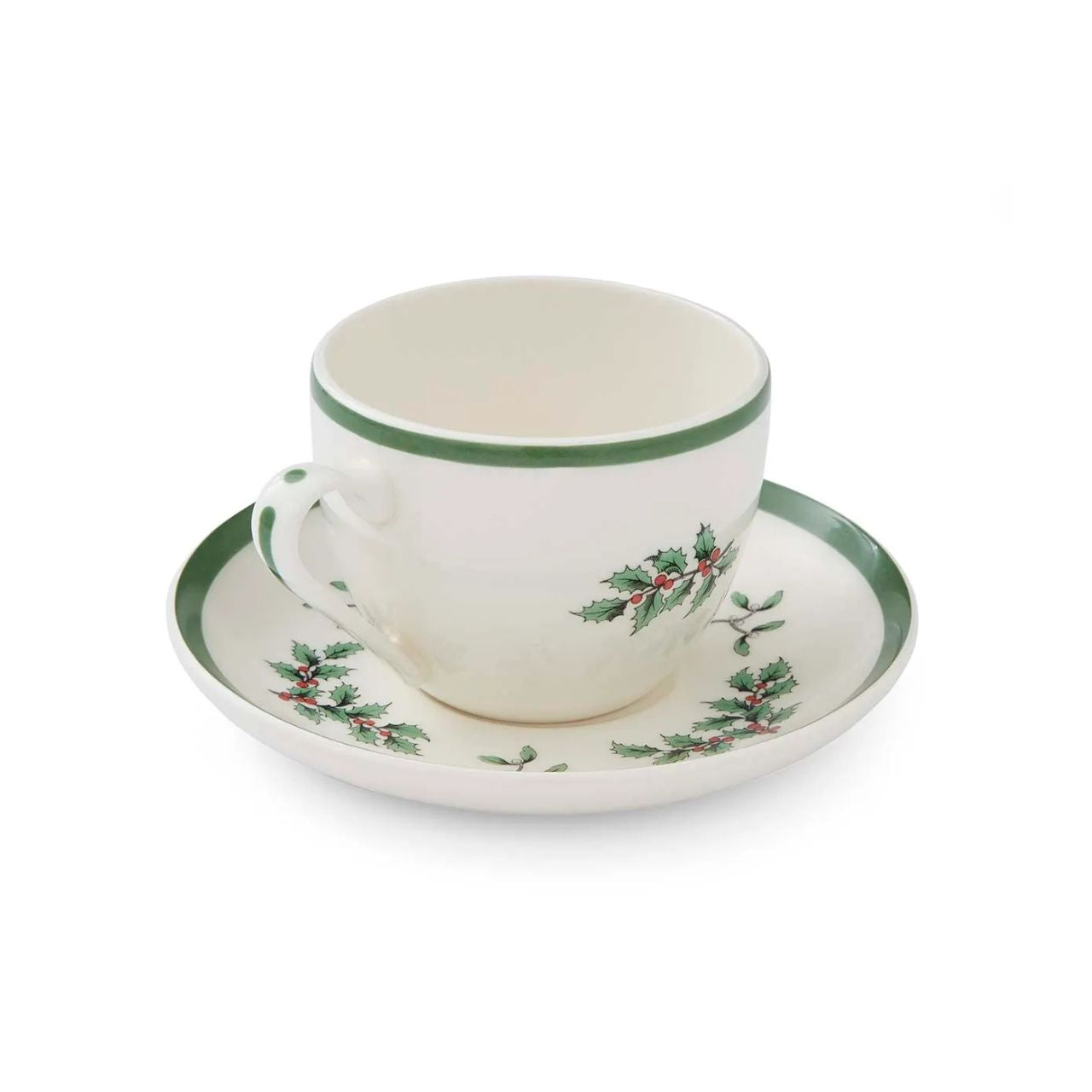 Catch up with family and friends over a cup of tea and a slice of cake this Christmas with this festive cup and saucer set. Each cup in the set features the traditional Christmas Tree design by Spode, with colourful baubles and presents for lucky children.