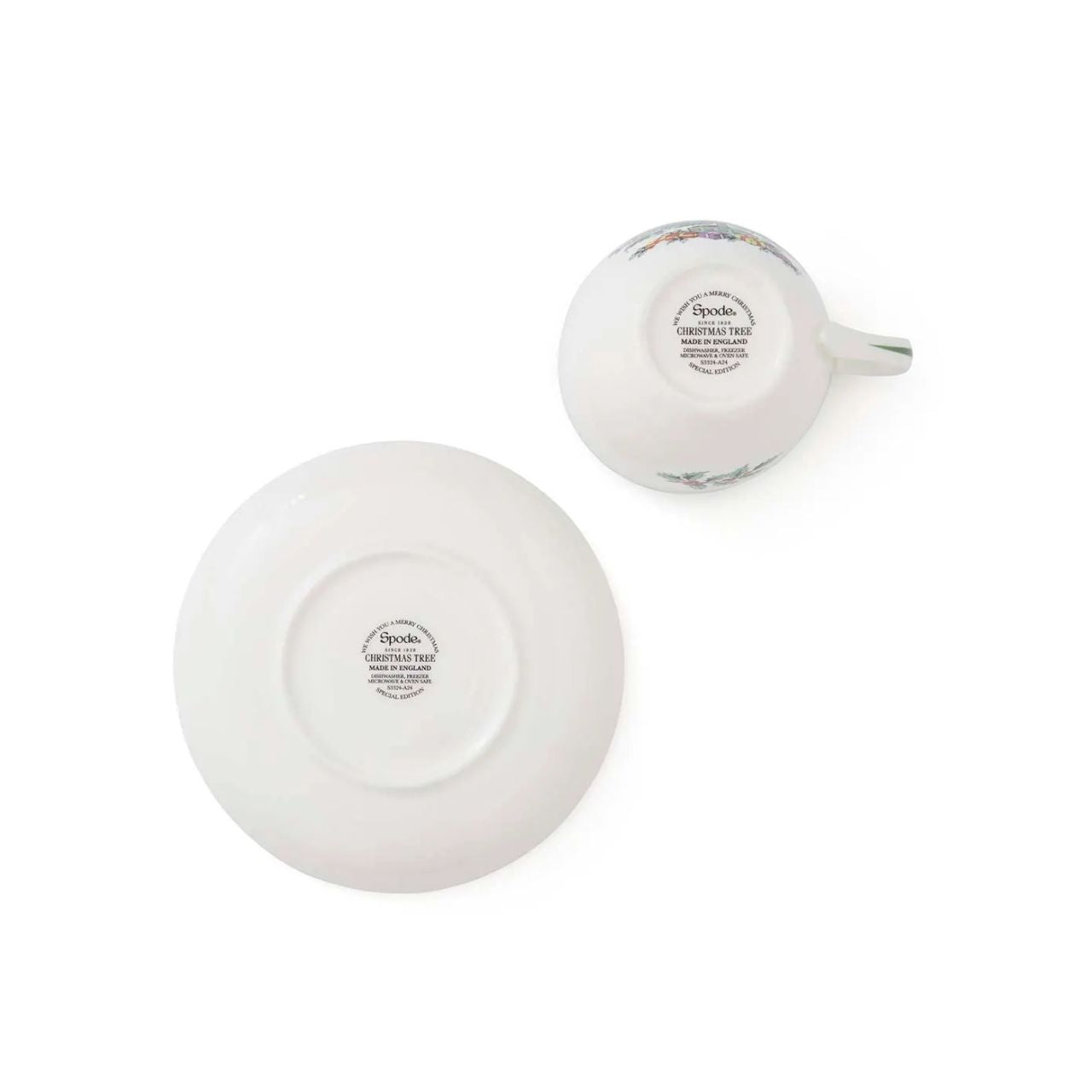 Catch up with family and friends over a cup of tea and a slice of cake this Christmas with this festive cup and saucer set. Each cup in the set features the traditional Christmas Tree design by Spode, with colourful baubles and presents for lucky children.