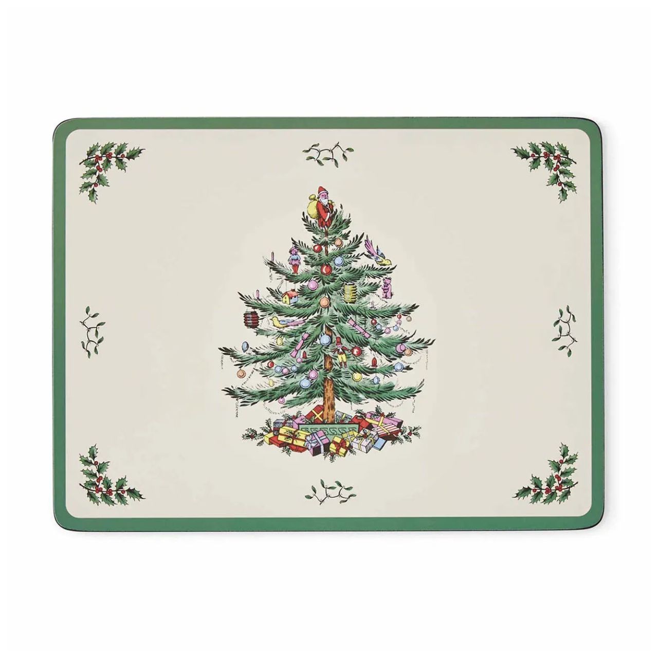 Give everyone their own special spot at the table with this set of six placemats from Spode's Christmas Tree range. Printed with the iconic Christmas Tree design, they can be combined with the corresponding tableware to create a truly enchanting festive table spread.