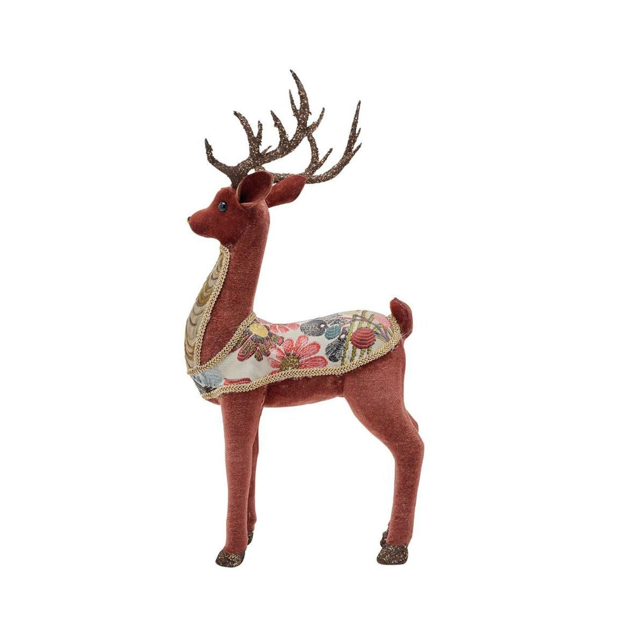 Dress up your deer. This charming deer statue brings character and charm to your home. Handcrafted from durable polyresin with intricate textured detailing, this endearing deer features a cosy knitted scarf, textured antlers and a sweet doe-eyed expression.
