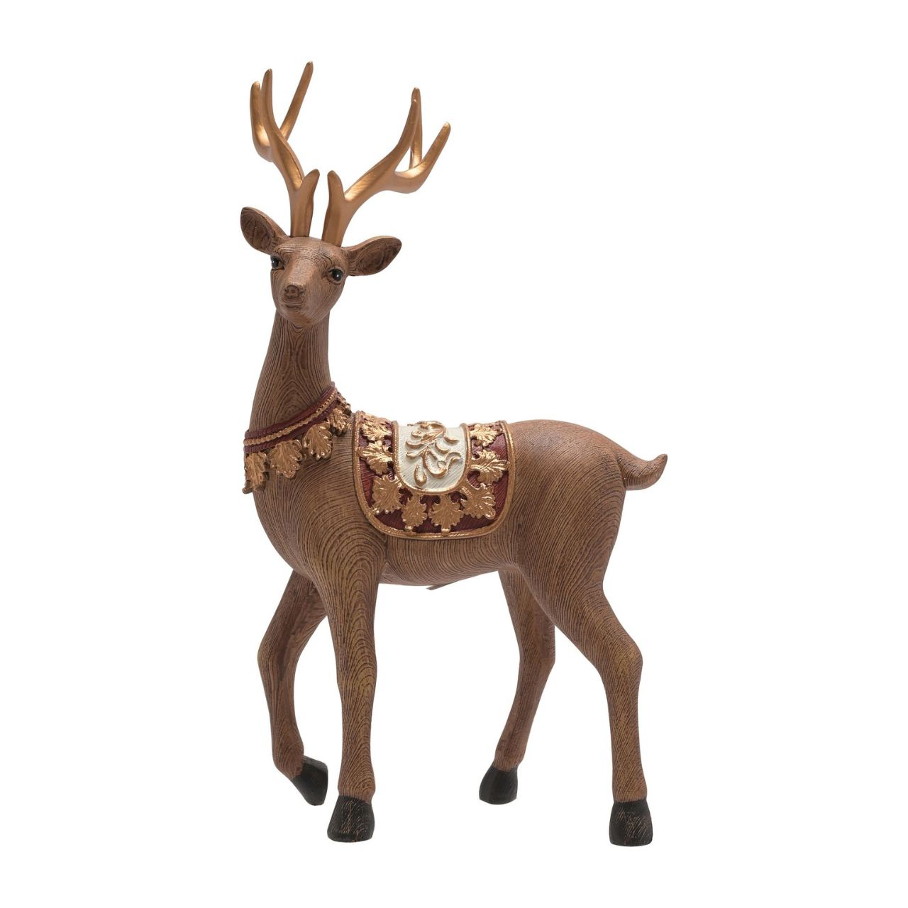 Christmas Standing Reindeer Decoration A standing Christmas reindeer. This charming Christmas decoration perfectly blends traditional and modern touches this festive season.