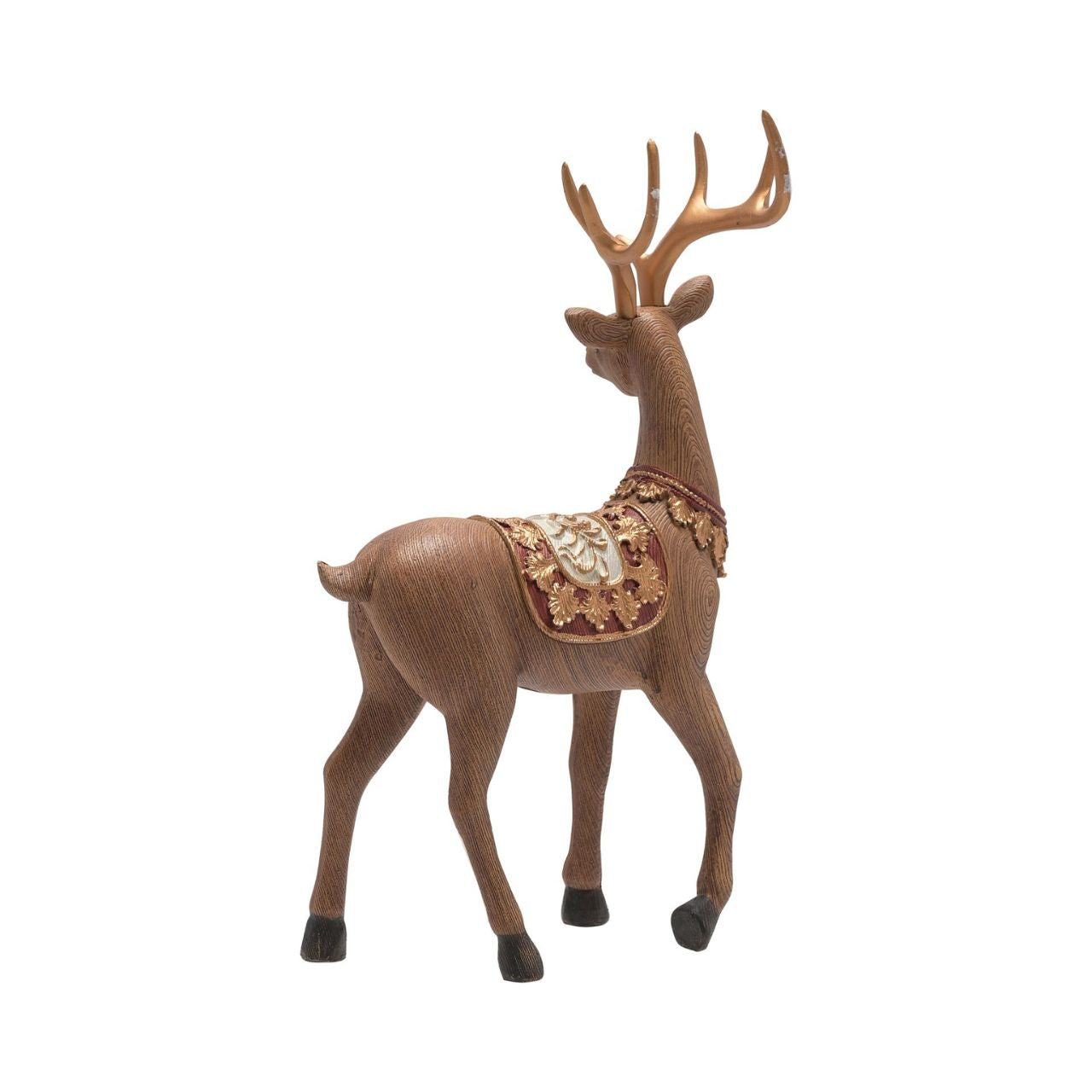 Christmas Standing Reindeer Decoration A standing Christmas reindeer. This charming Christmas decoration perfectly blends traditional and modern touches this festive season.
