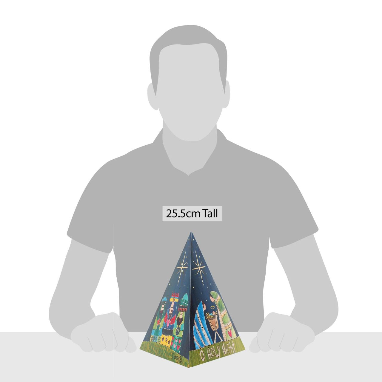 Stephanie Burgess Nativity Triangle Table Décor Painted Peace. Designed by Stephanie Burgess, each colourful piece in the collection has been designed to create feelings of peace and love in your home. This Nativity Triangle Table Décor is made from metal and is the perfect accessory for your home. The perfect gift for loved ones.