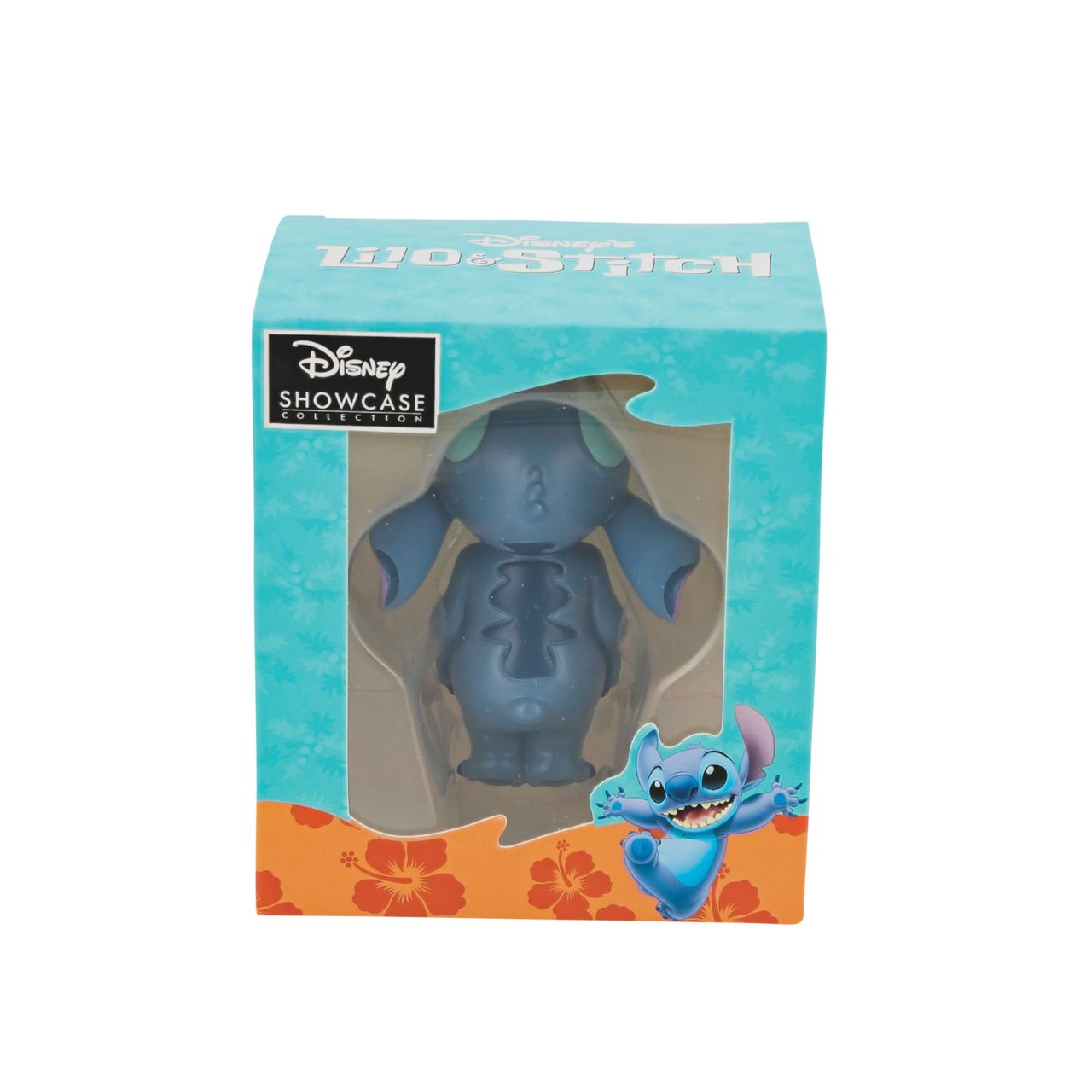 Stitch Laying Down Figurine by Disney Showcase Stubborn Stitch is still as cute as ever, and this little guy can't help but make you smile. Cute, clever and charismatic, Stitch's fun-loving nature is just what you need to brighten your day.