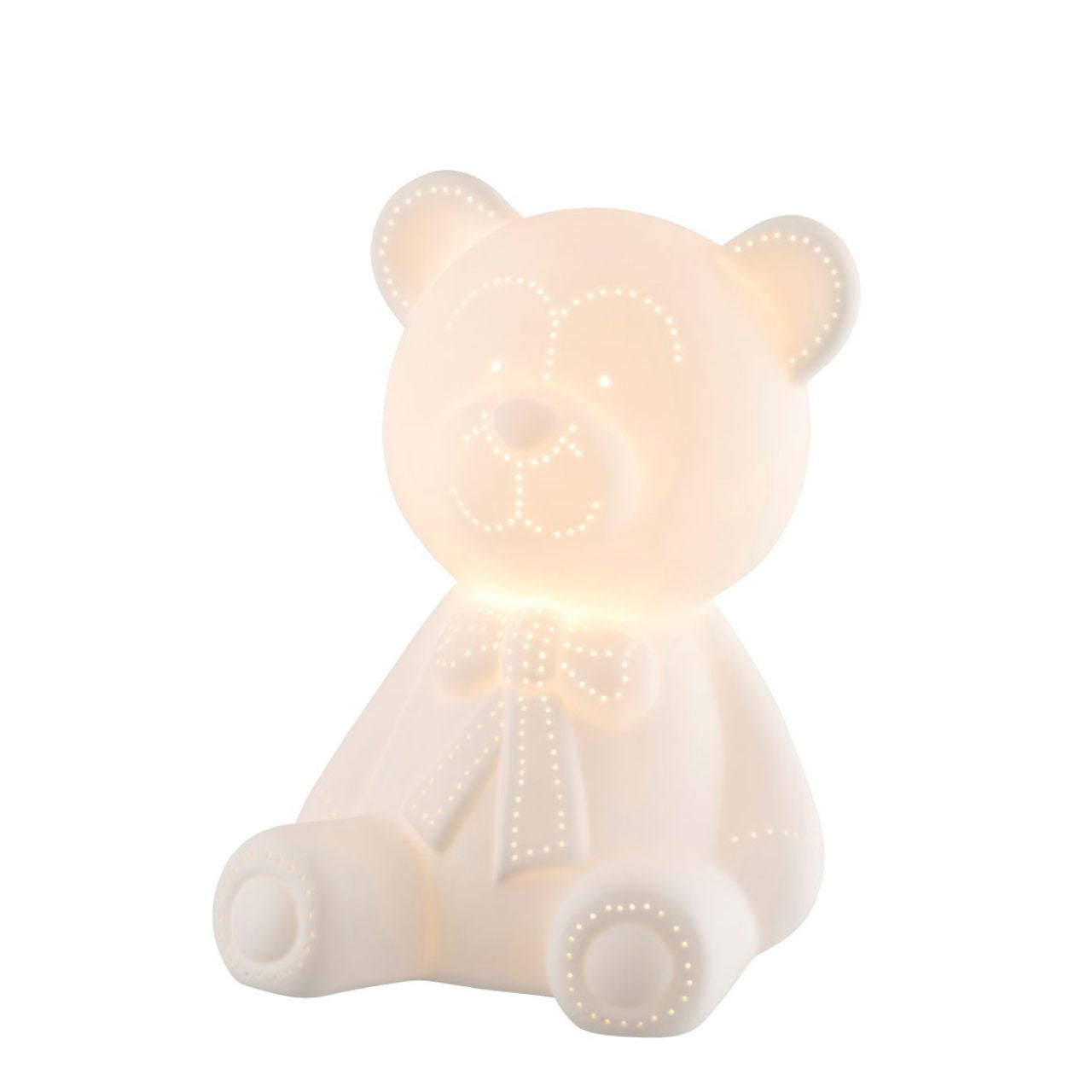 Teddy Bear Luminaire by Belleek Living This Teddy Bear Luminaire is simply stunning. Ideal for a nursery or children's bedroom, this Teddy Bear is an ideal bedside lamp and it is sure to create a soft mood to allow your little ones to drift off to sleep. The Teddy Bear is totally 3D and can sit alone.