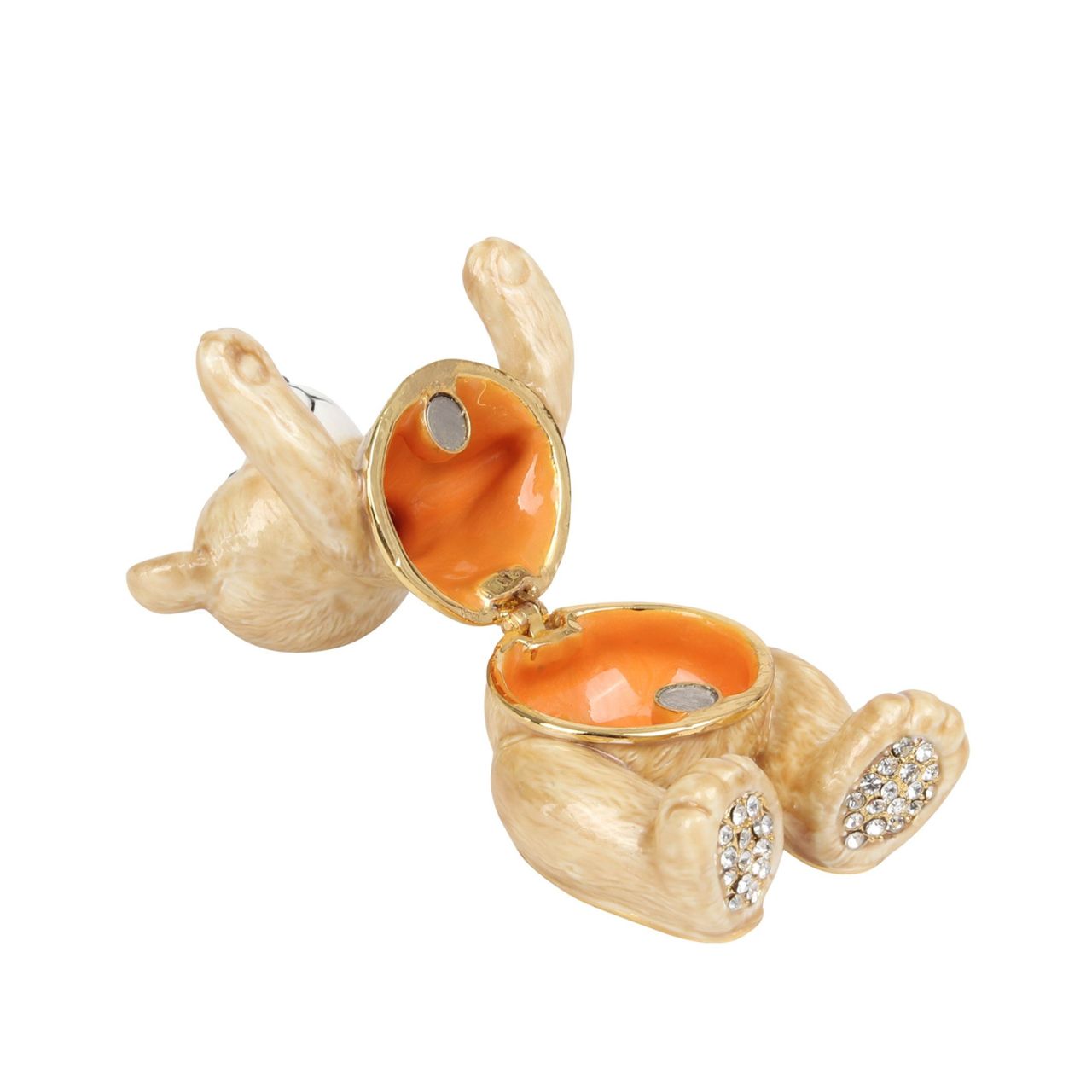 Treasured Trinkets - Teddy Bear A beautiful, die-cast crystal set teddy bear trinket box. From Treasured Trinkets by STRATTON® - hand painted, collectable trinkets to be treasured for a lifetime.