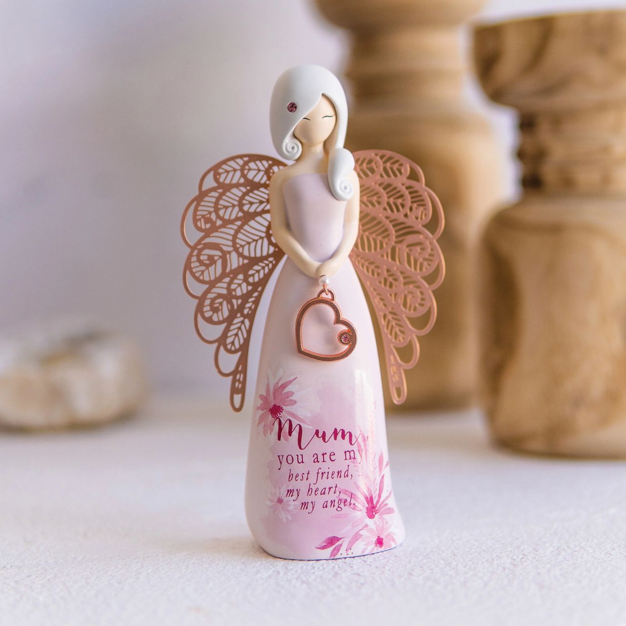 You Are An Angel Thank You Figurine "Mum you are my best friend, my heart, my angel." Looking for a thoughtful gift that's both beautiful and meaningful? These stunning angels are the perfect way to show someone special just how much they mean to you. Standing 15.5cm tall, they are perfect as a gift and home decoration.