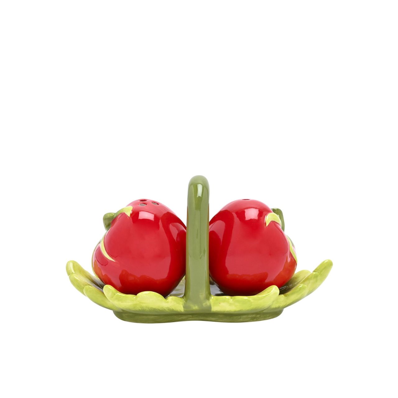 Brighten up your dining table with the Cottage Garden Salt & Pepper Set. Designed to resemble appetising tomatoes, this vivid set adds fun to your meal times. It's a delightful nod to rustic countryside charm.