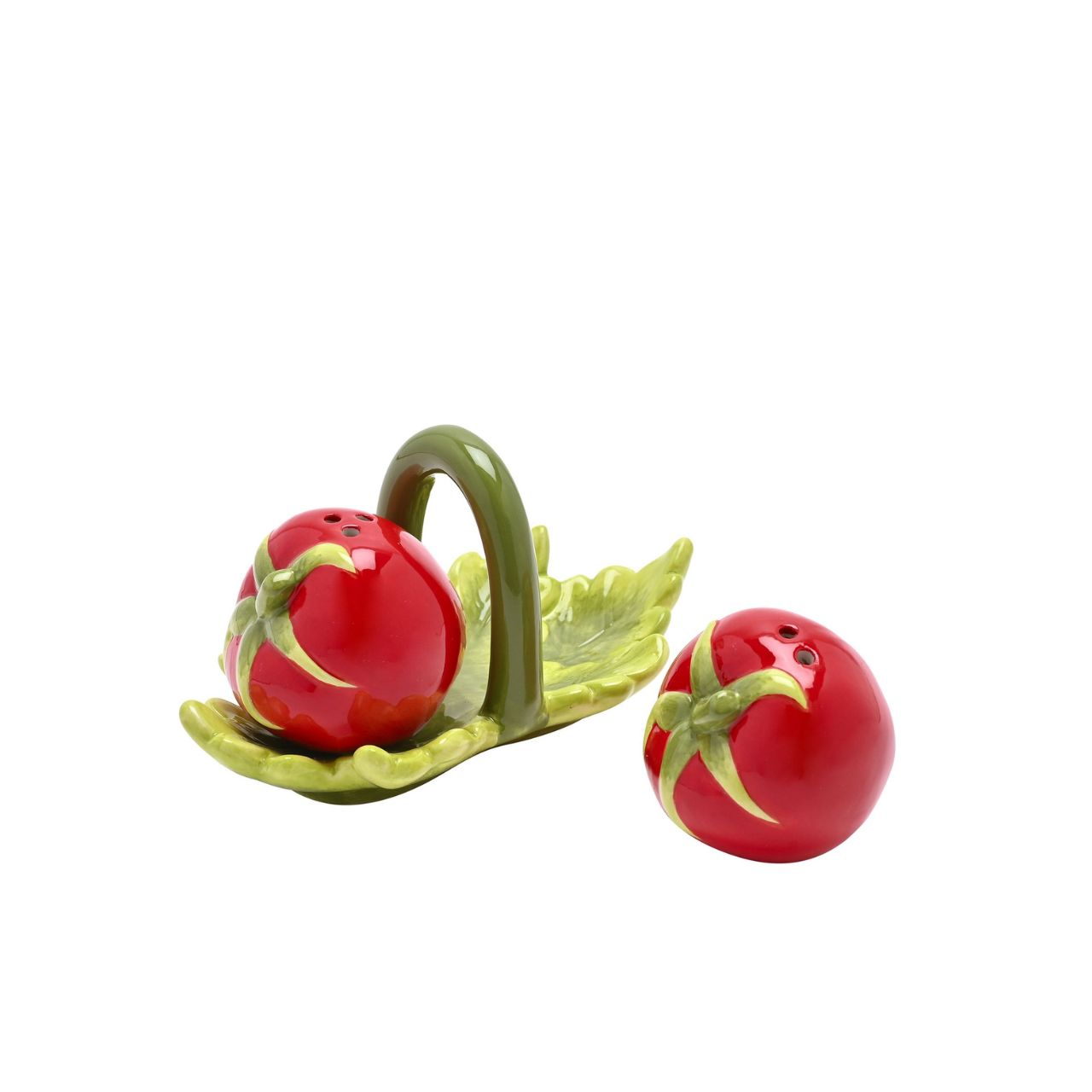 Brighten up your dining table with the Cottage Garden Salt & Pepper Set. Designed to resemble appetising tomatoes, this vivid set adds fun to your meal times. It's a delightful nod to rustic countryside charm.